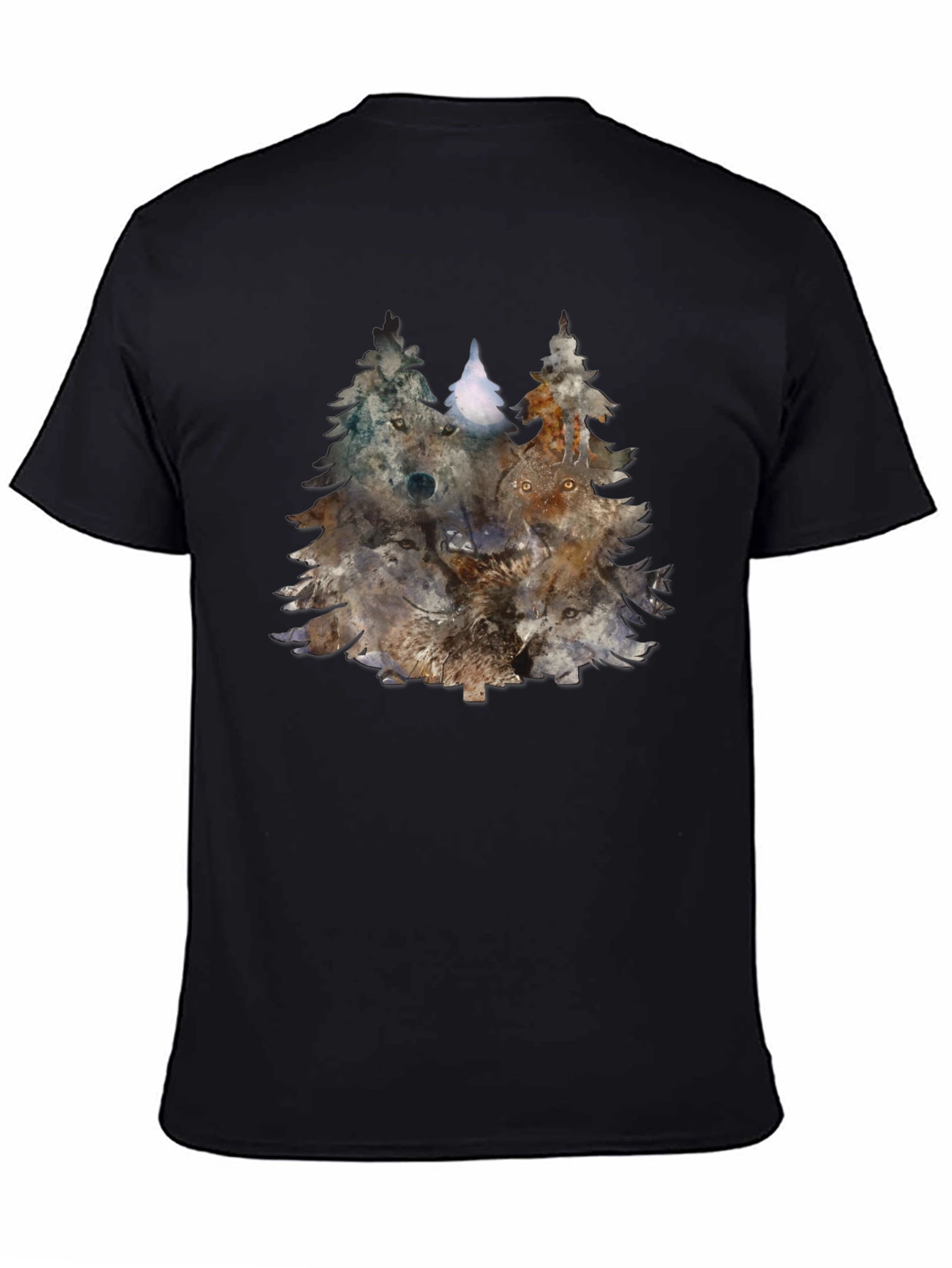 Wolf Pack Trees Graphic Tee - Nature Inspired Design