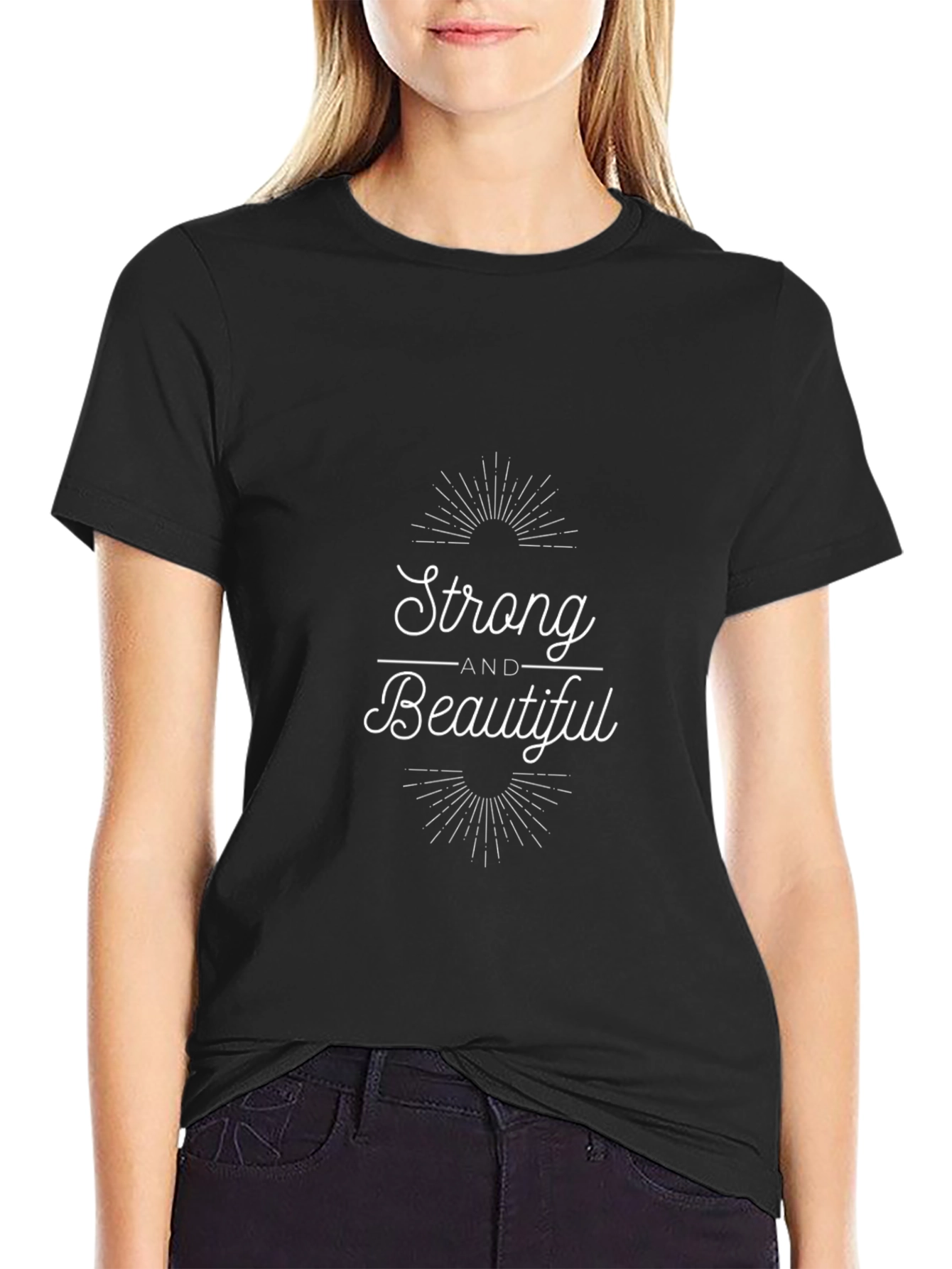Strong and Beautiful Graphic Tee - Black