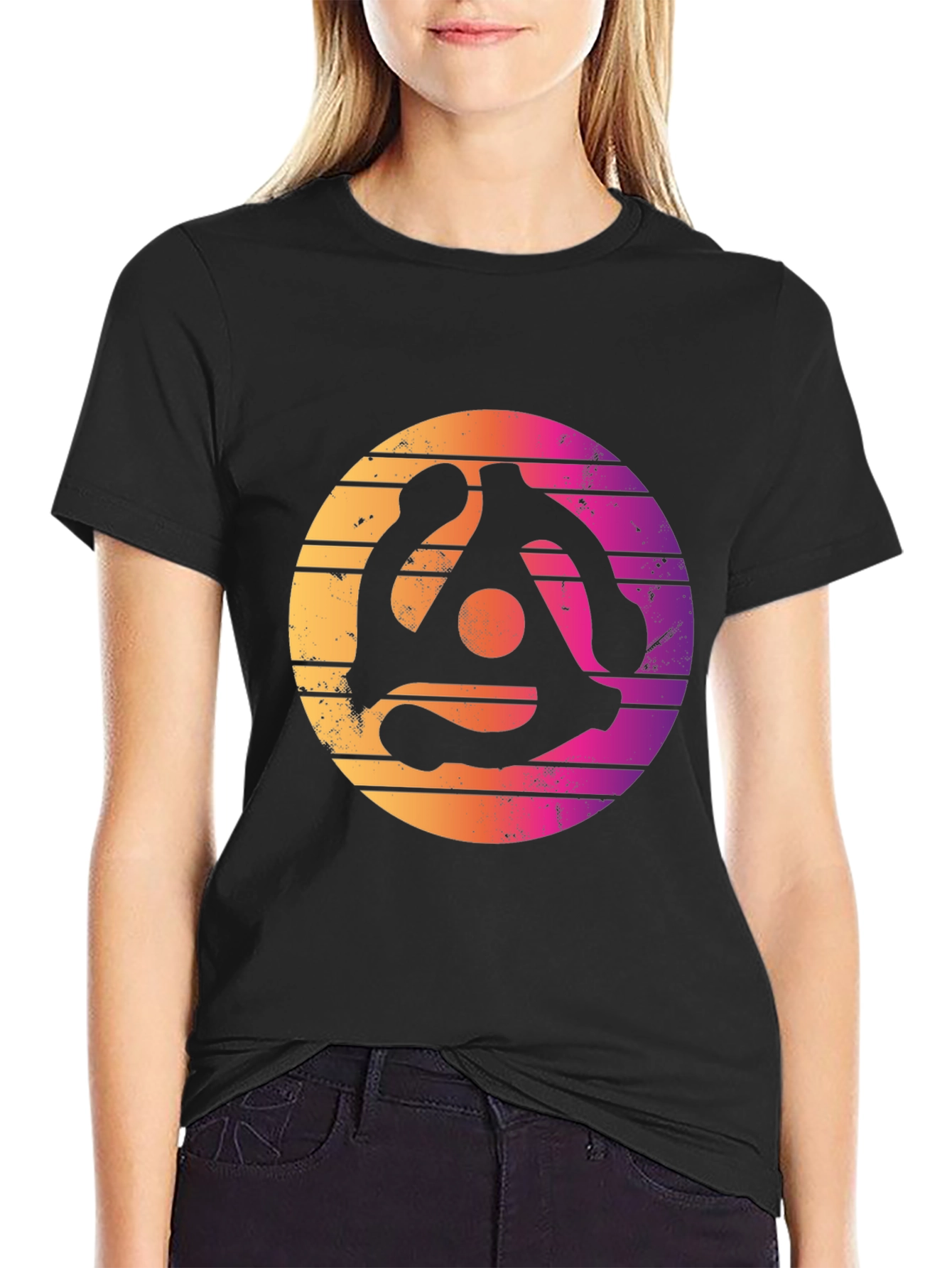 Retro Vinyl Record Adapter Graphic T-Shirt