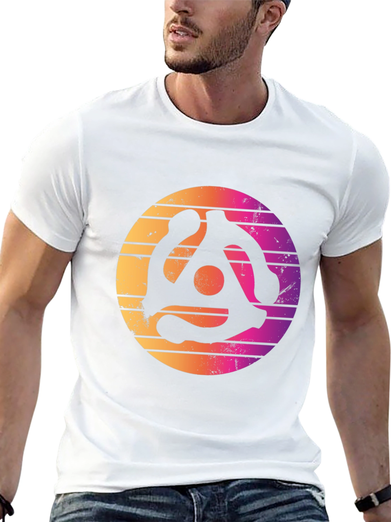 Retro Vinyl Record Adapter Graphic T-Shirt