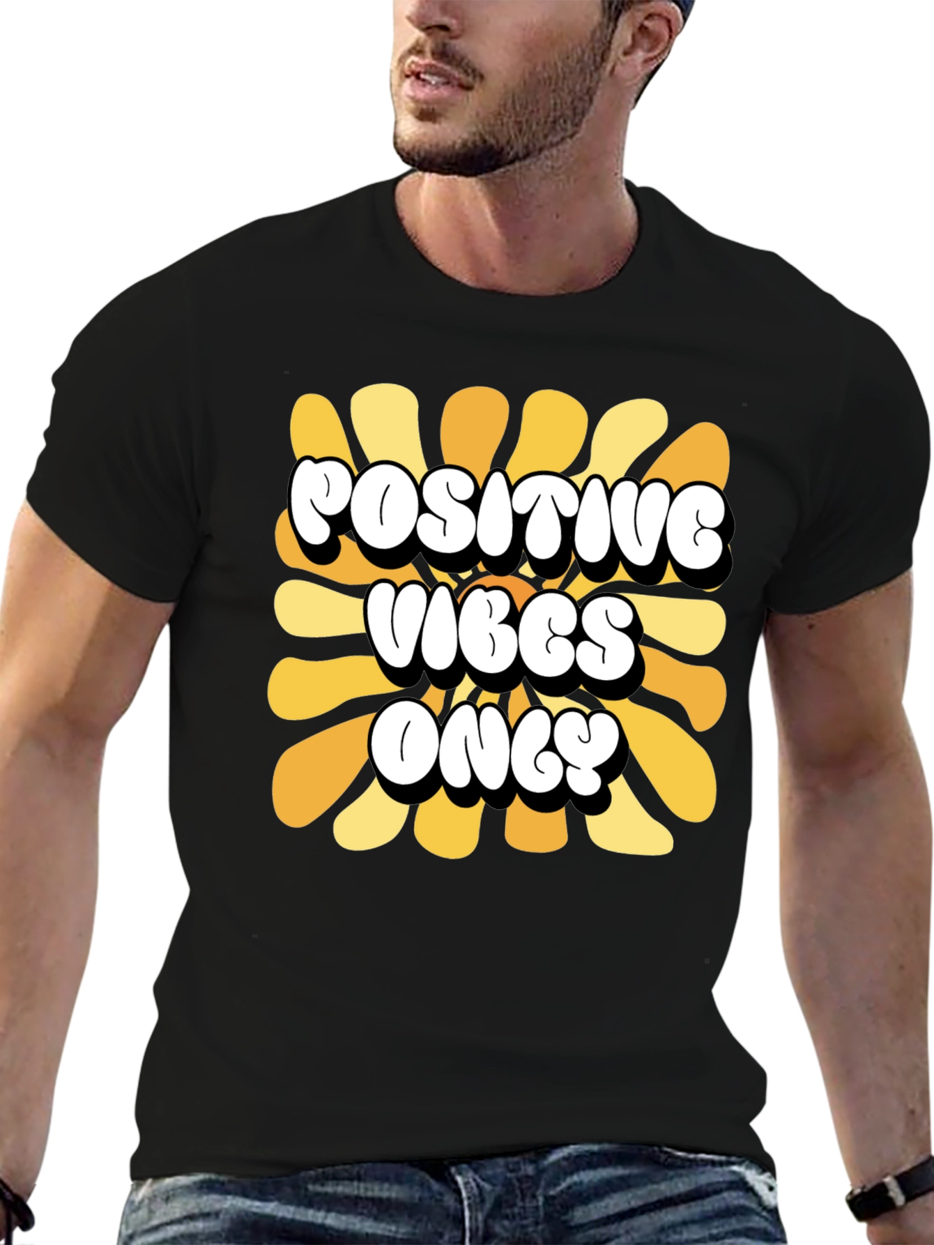 Positive Vibes Only Retro Graphic Tee