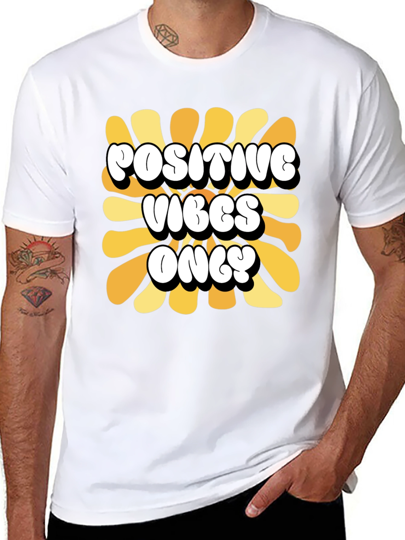 Positive Vibes Only Retro Graphic Tee