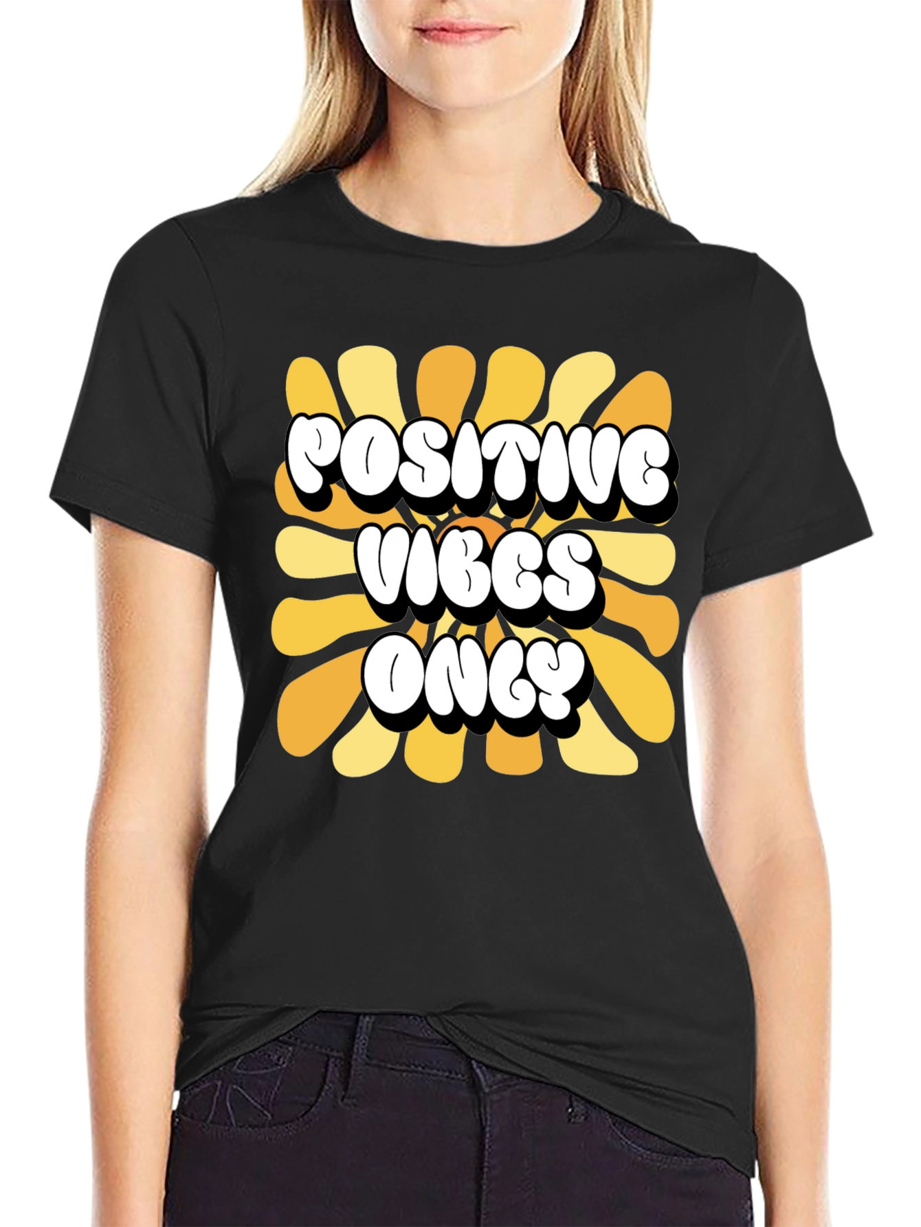 Positive Vibes Only Retro Graphic Tee
