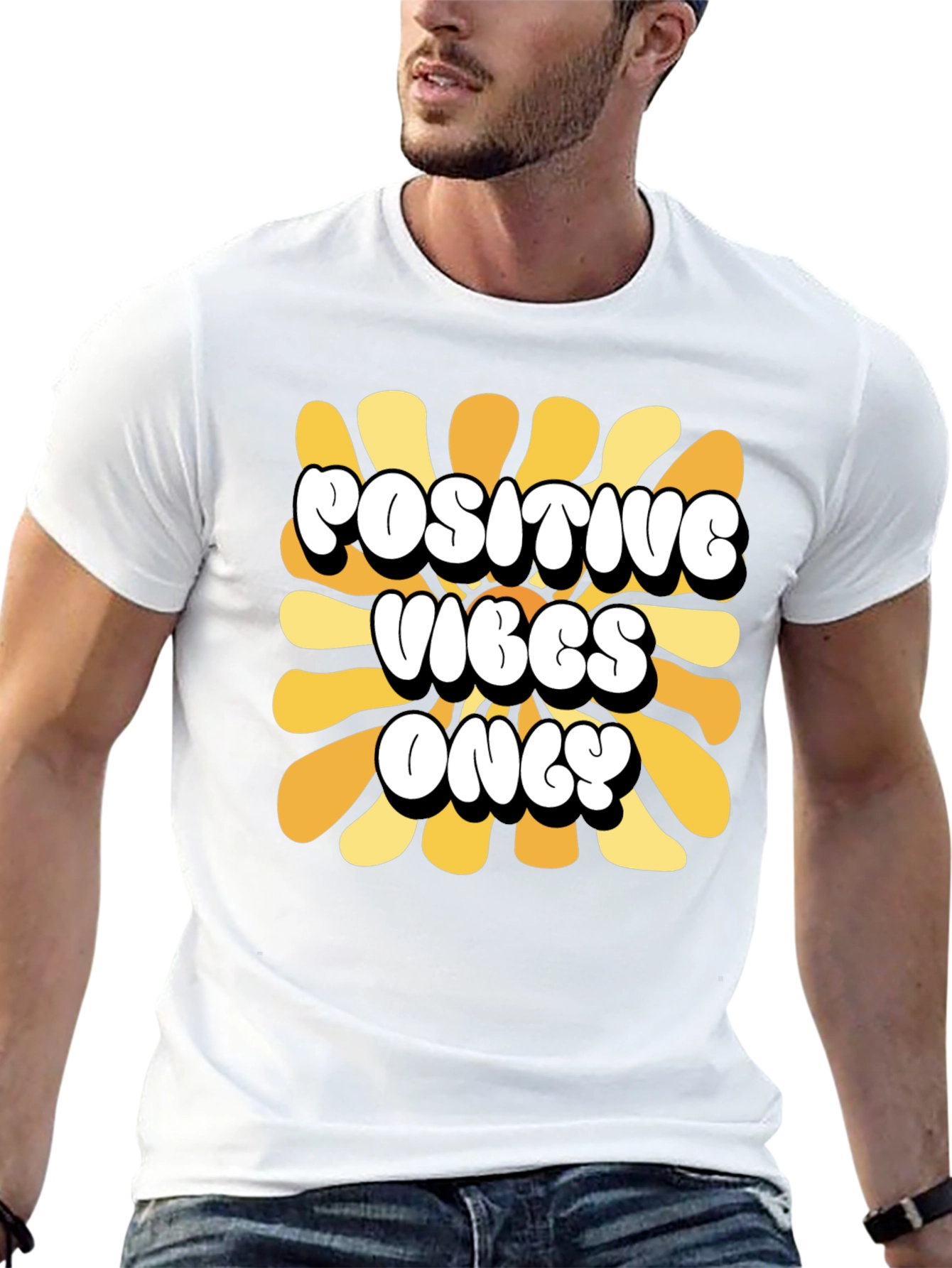 Positive Vibes Only Retro Graphic Tee