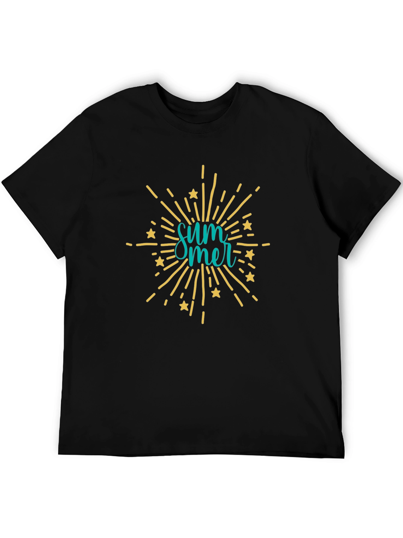 Summer Burst Graphic Tee - Black Cotton Blend