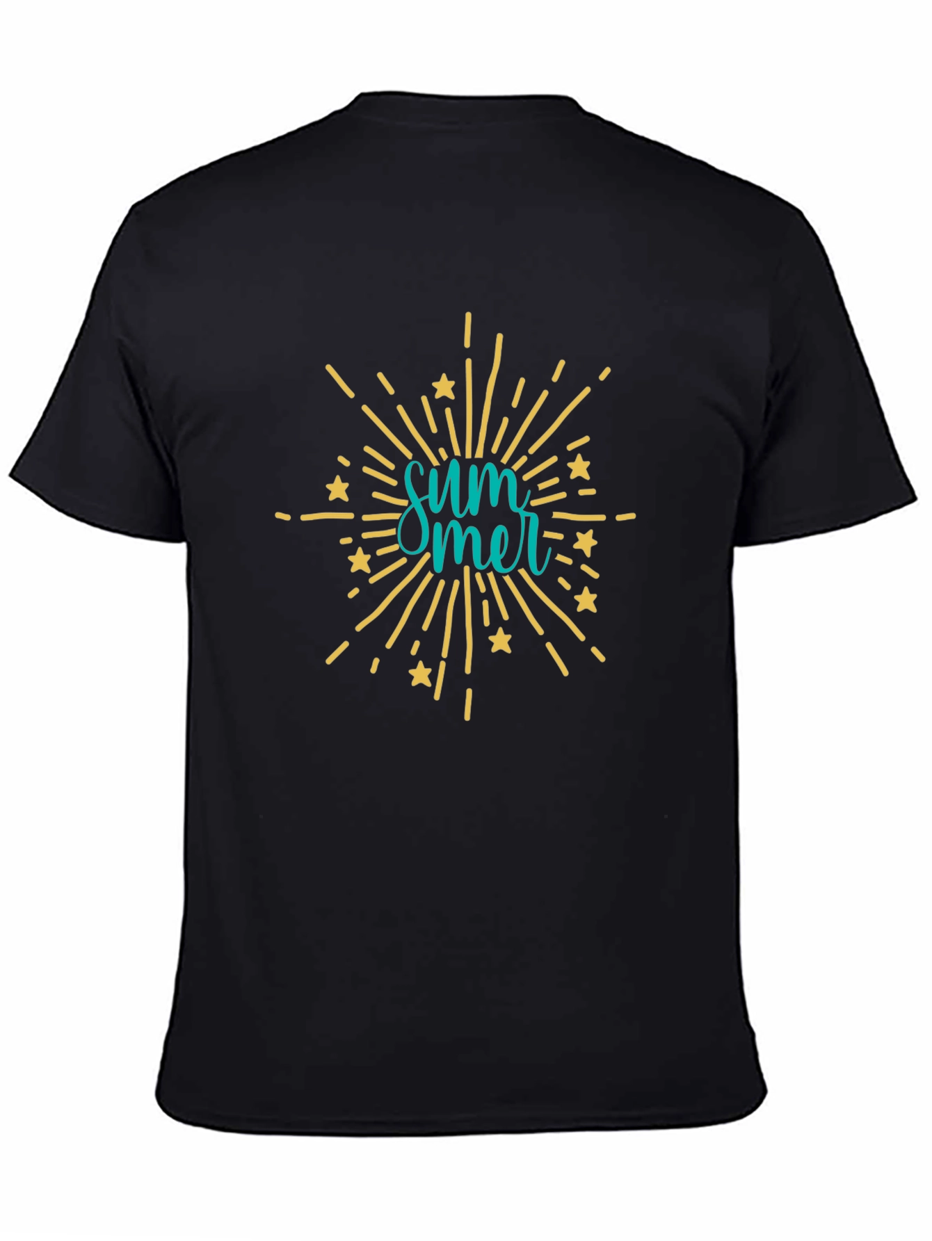 Summer Burst Graphic Tee - Black Cotton Blend