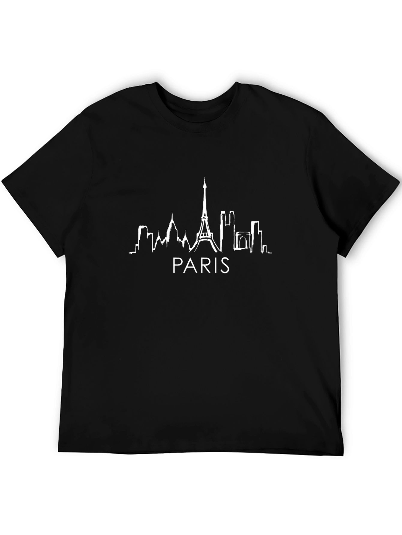 Paris Skyline Graphic T-Shirt - Black