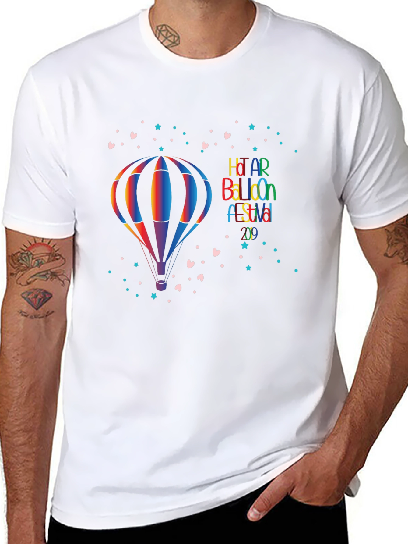 Rainbow Hot Air Balloon Festival Graphic Tee