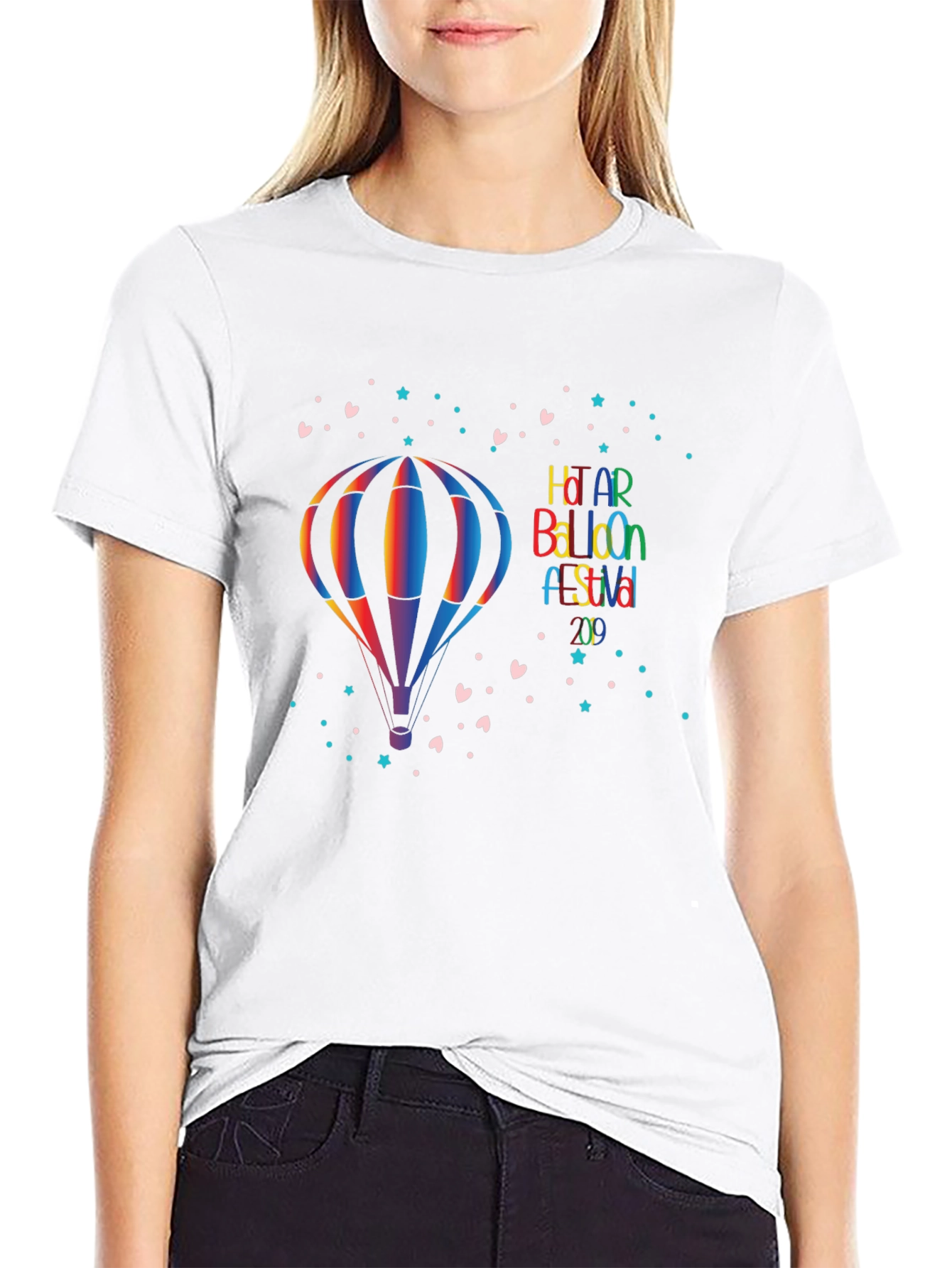 Rainbow Hot Air Balloon Festival Graphic Tee