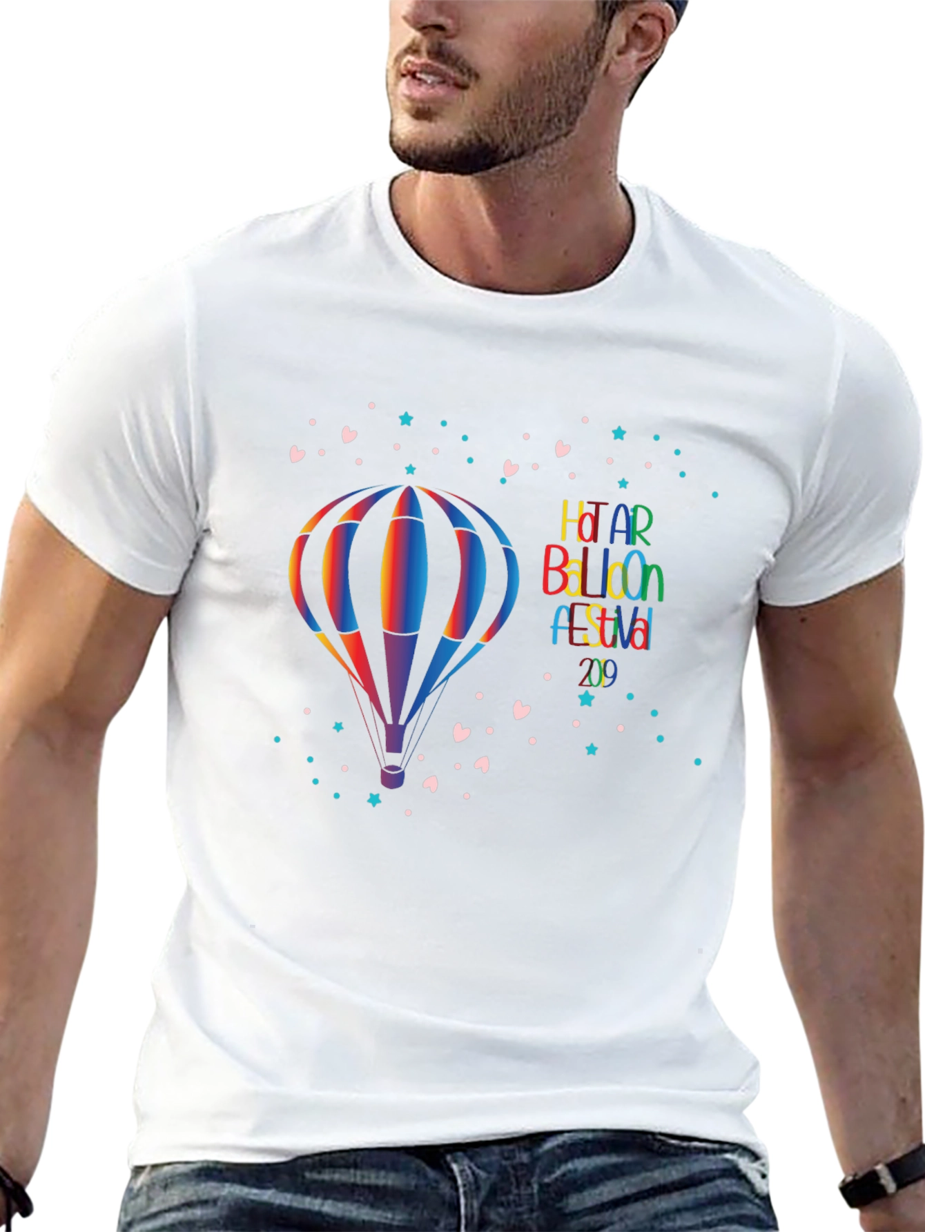 Rainbow Hot Air Balloon Festival Graphic Tee