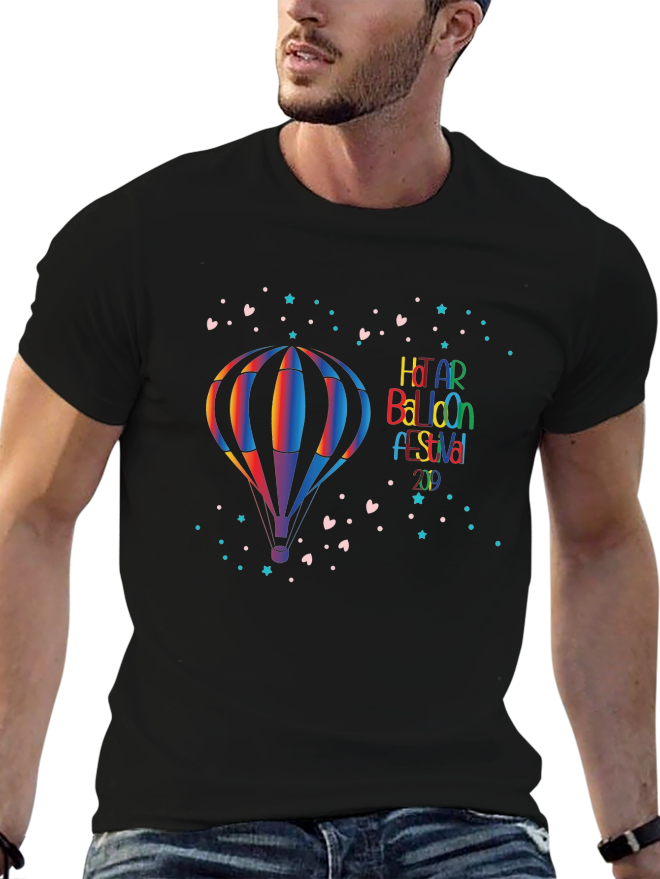 Rainbow Hot Air Balloon Festival Graphic Tee