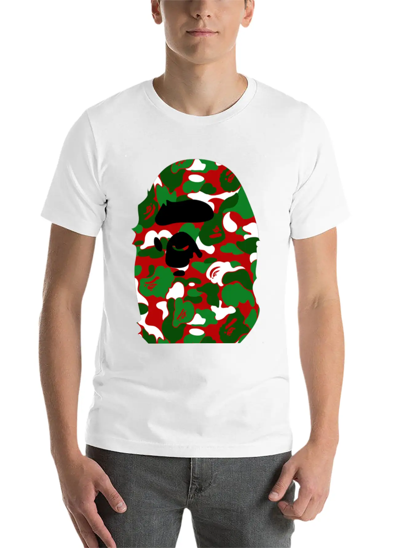 A Bathing Ape Camo Big Ape Head 2016 Basic Graphic T-Shirt – Daily Comfort In Soft Cotton