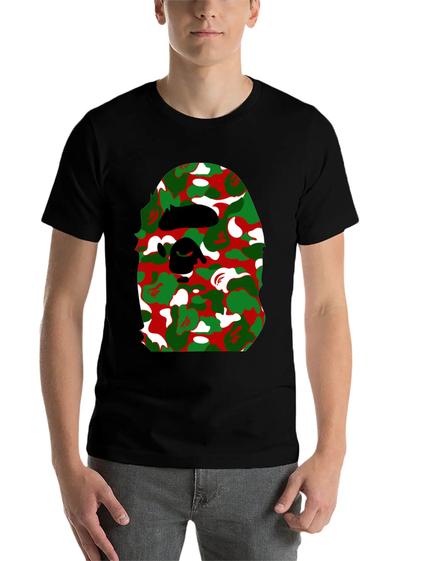 A Bathing Ape Camo Big Ape Head 2016 Basic Graphic T-Shirt – Daily Comfort In Soft Cotton
