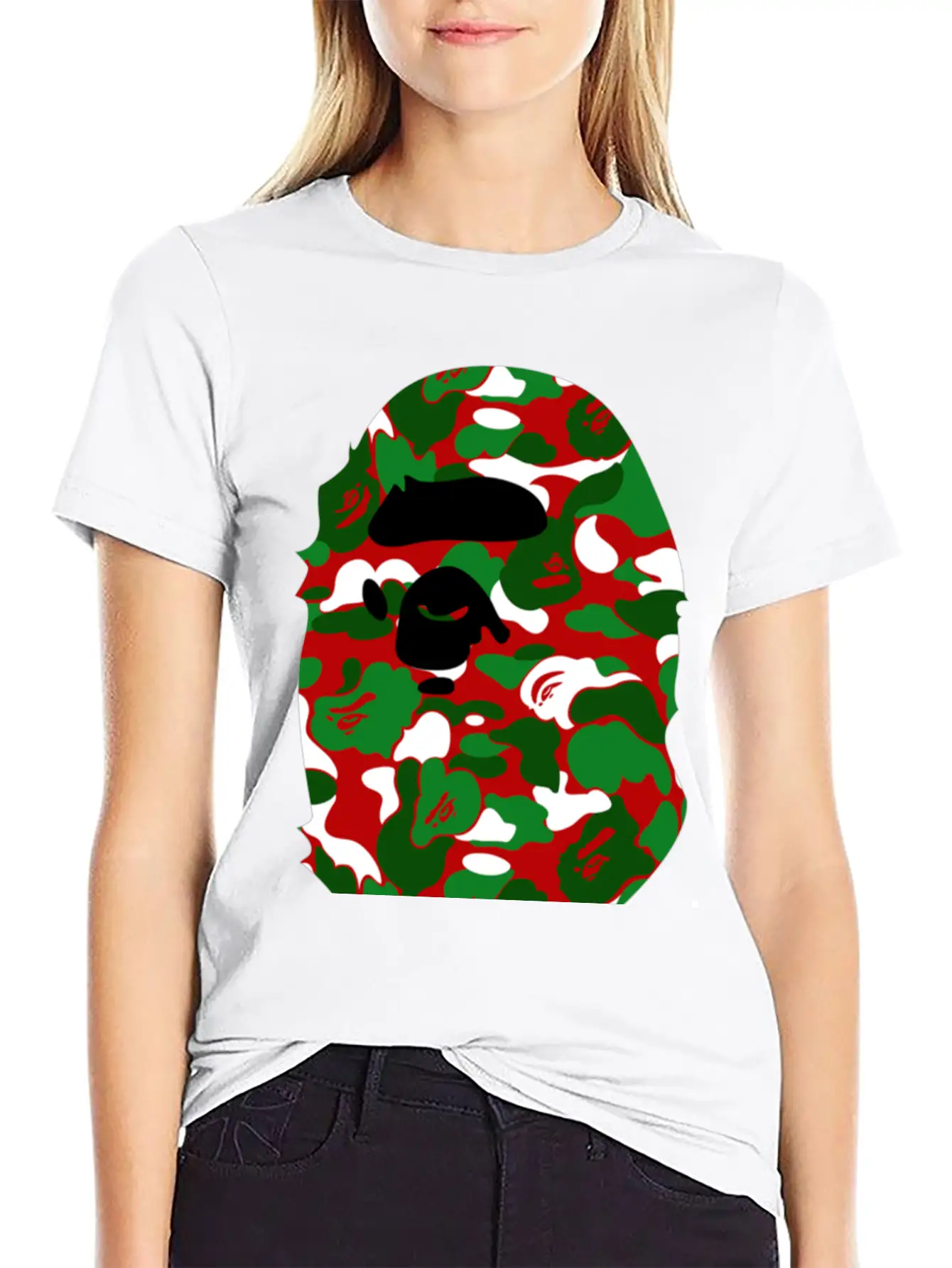 A Bathing Ape Camo Big Ape Head 2016 Basic Graphic T-Shirt – Daily Comfort In Soft Cotton