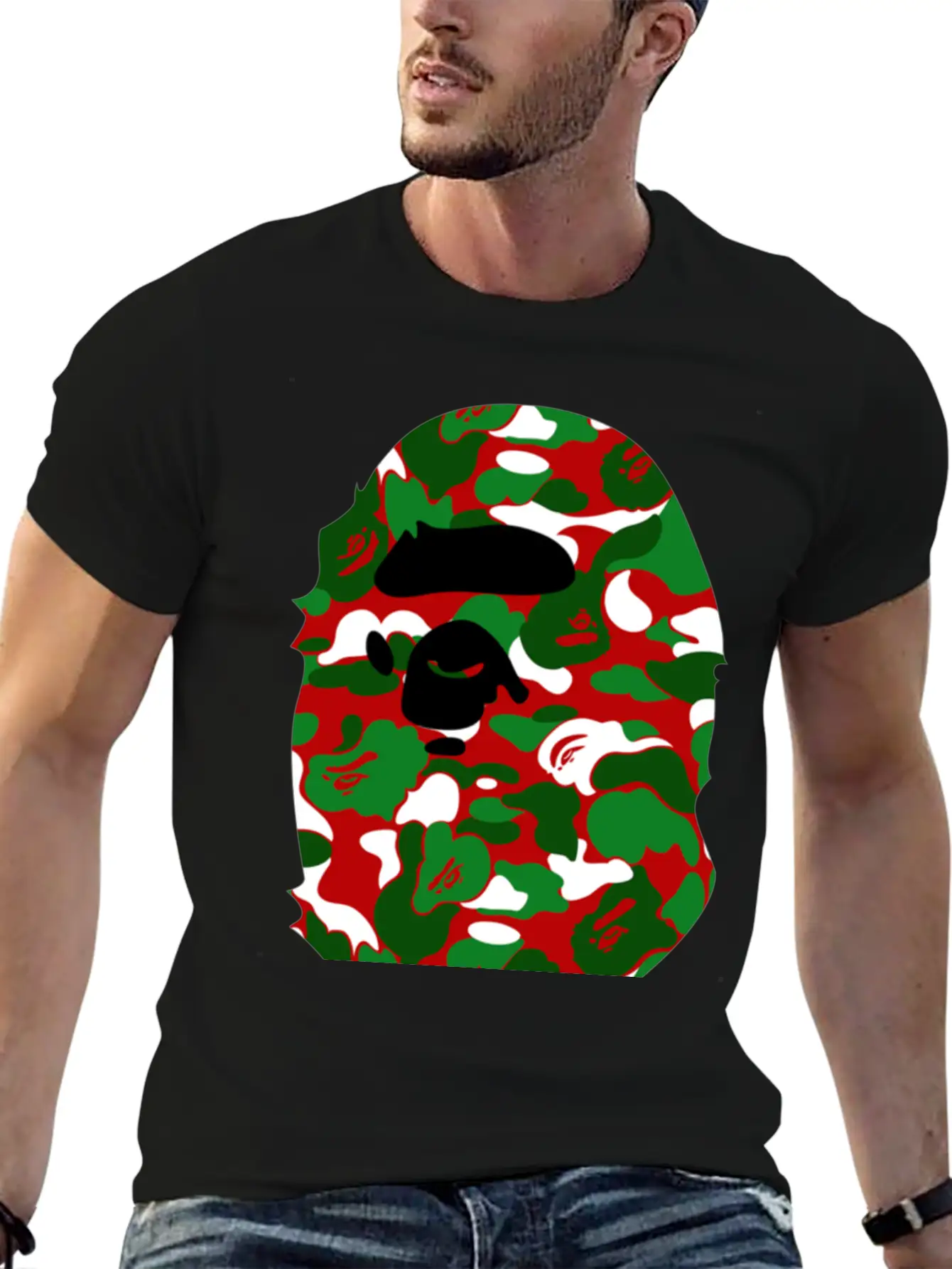 A Bathing Ape Camo Big Ape Head 2016 Basic Graphic T-Shirt – Daily Comfort In Soft Cotton