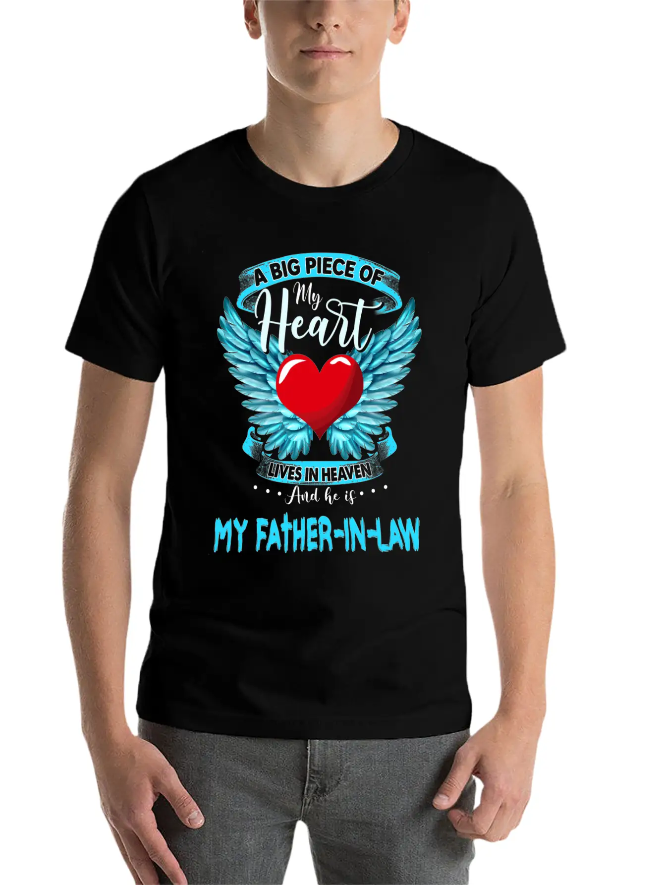 A Big Piece Of My Heart Lives In Heaven My Father Stylish Everyday T-Shirt – Unisex Basic Cotton Tee