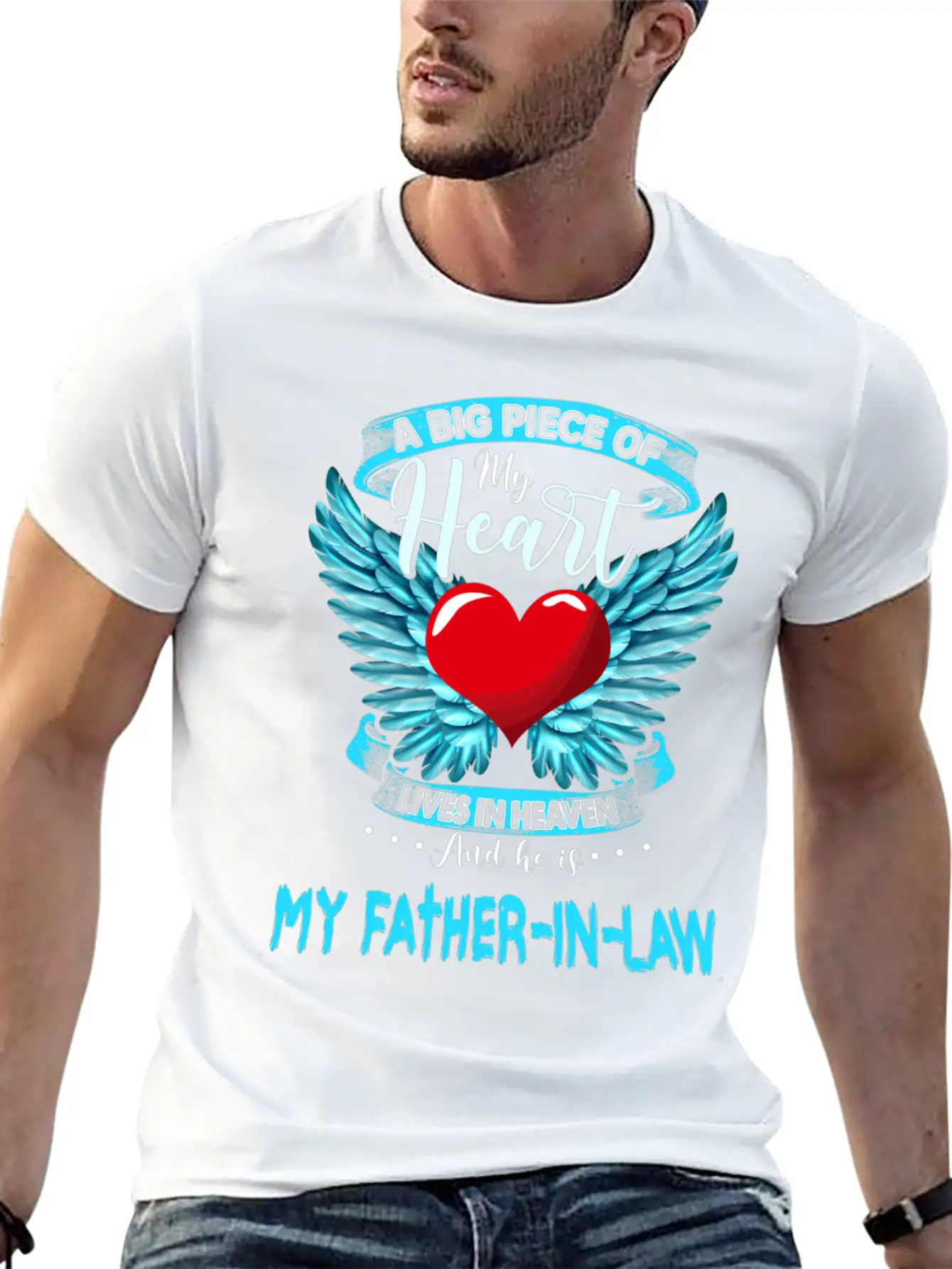 A Big Piece Of My Heart Lives In Heaven My Father Stylish Everyday T-Shirt – Unisex Basic Cotton Tee