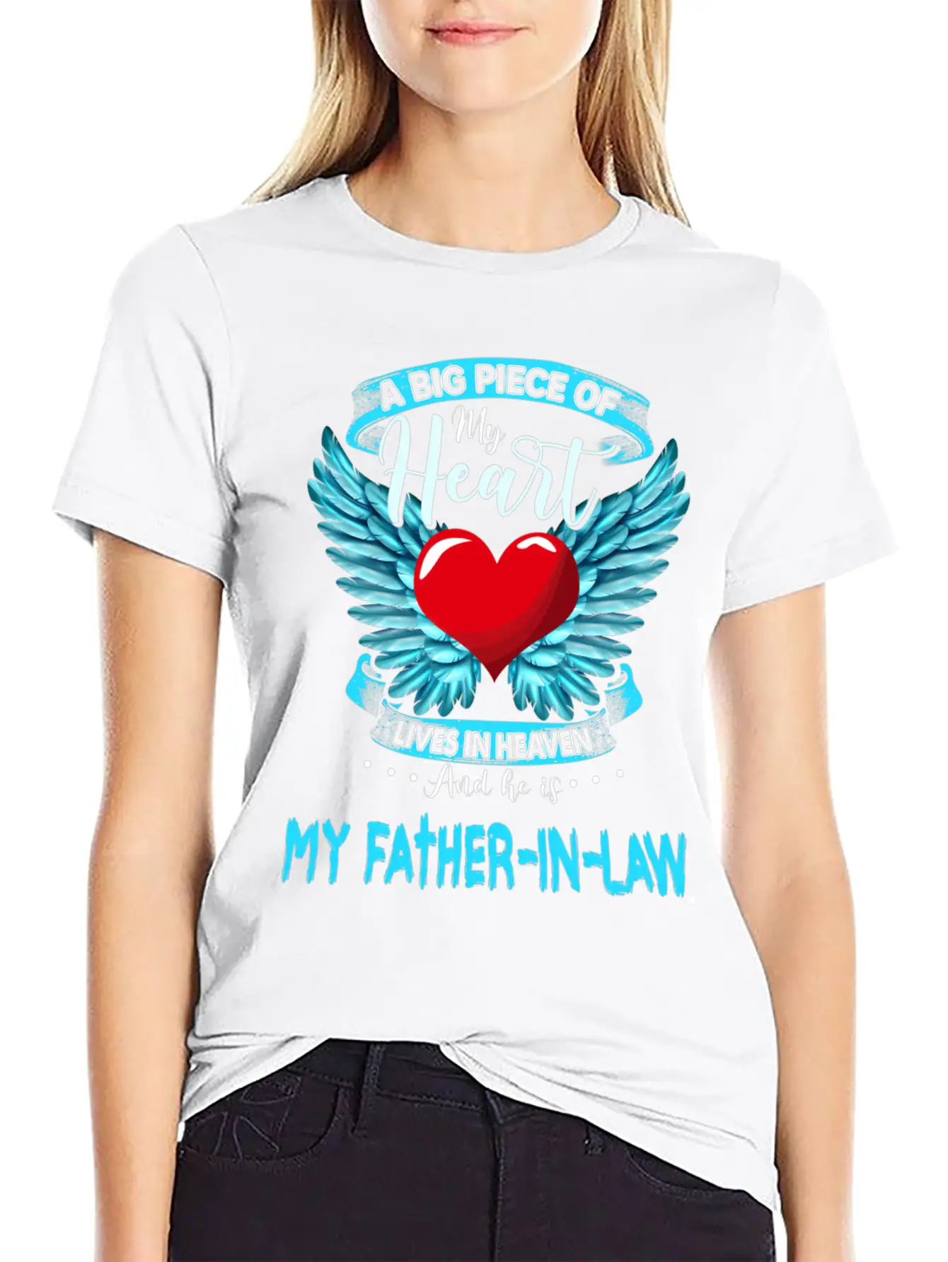 A Big Piece Of My Heart Lives In Heaven My Father Stylish Everyday T-Shirt – Unisex Basic Cotton Tee