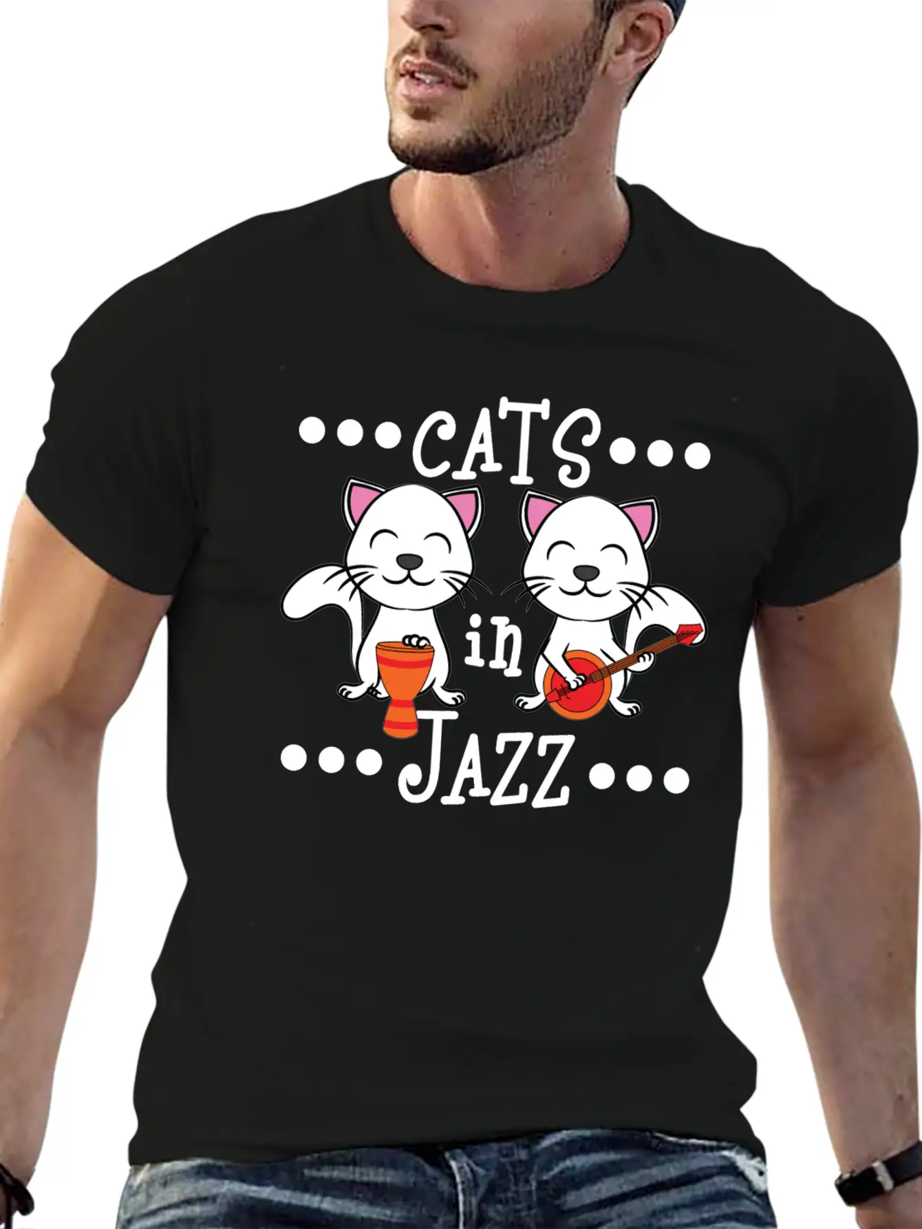 A Cute Cat Tee For Animal And Music Lovers Saying Soft Cotton Short Sleeve Tee – Unisex Wardrobe Staple