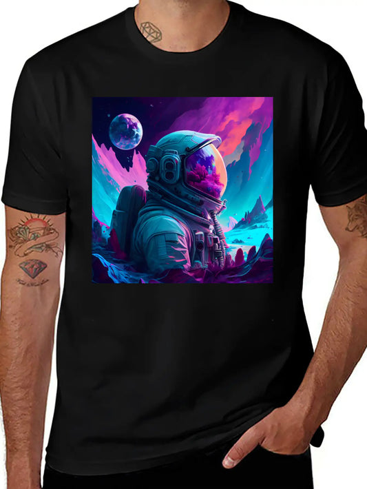 A Futuristic Astronaut In Full Spacesuit Gear Relaxed Everyday Tee – Lightweight And Durable Cotton