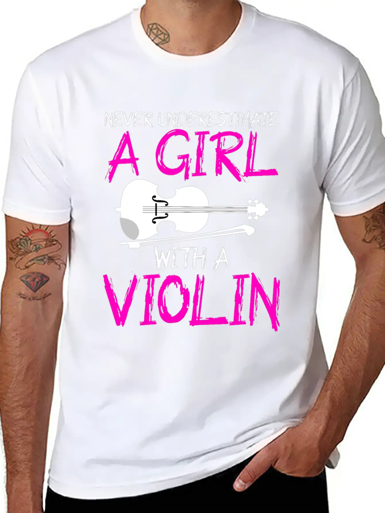 A Girl With A Violin Lightweight Cotton T-Shirt – Daily Comfort Graphic Shirt