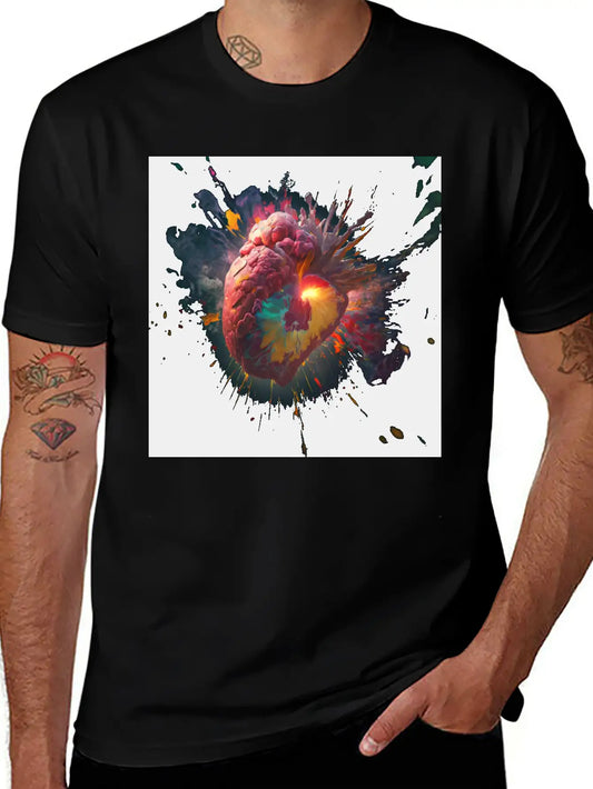 A Heart Exploding With Radiation Reimagined Basic Graphic T-Shirt – Daily Comfort In Soft Cotton