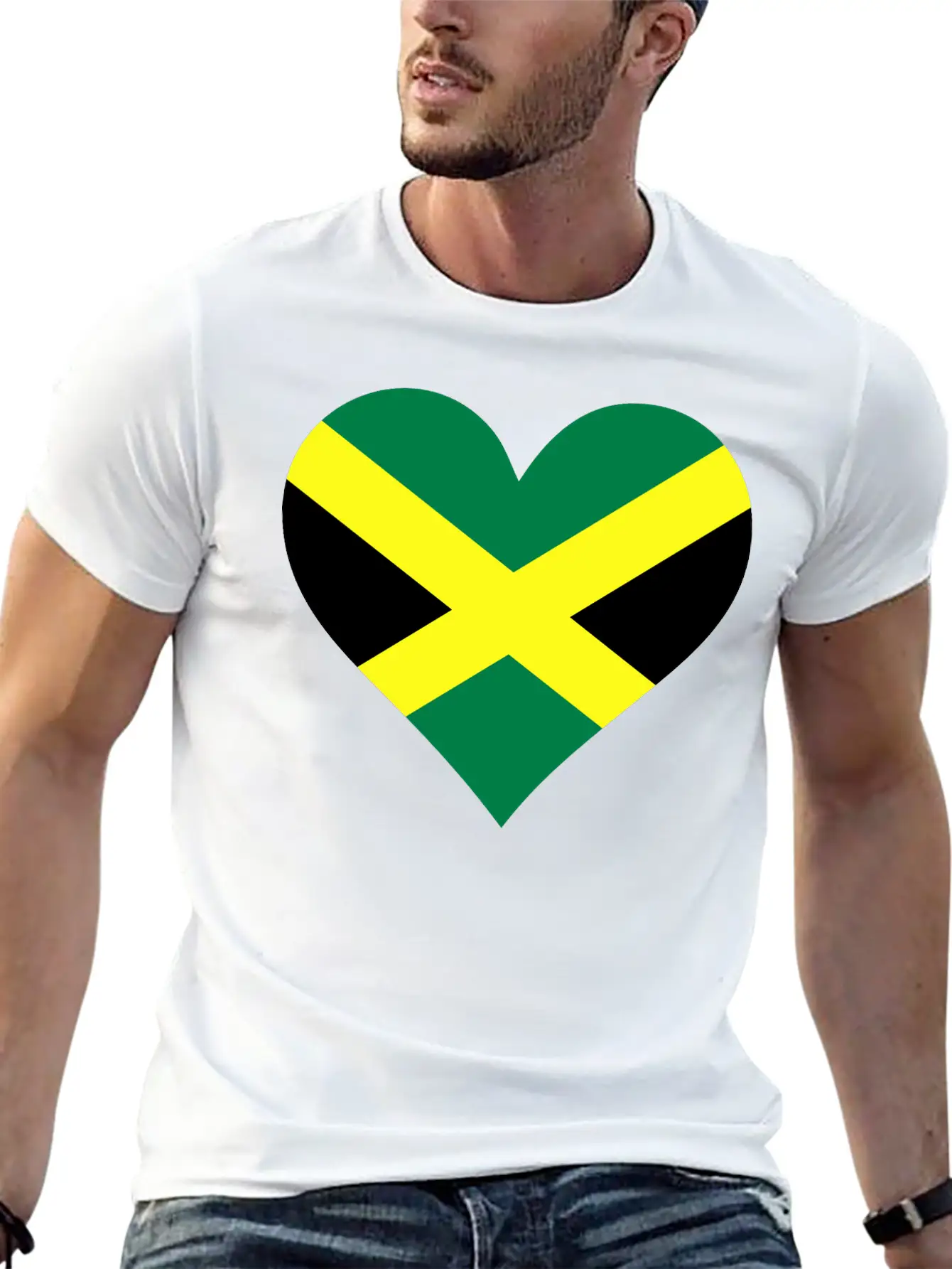 A Heart For Jamaica Lightweight Cotton T-Shirt – Daily Comfort Graphic Shirt