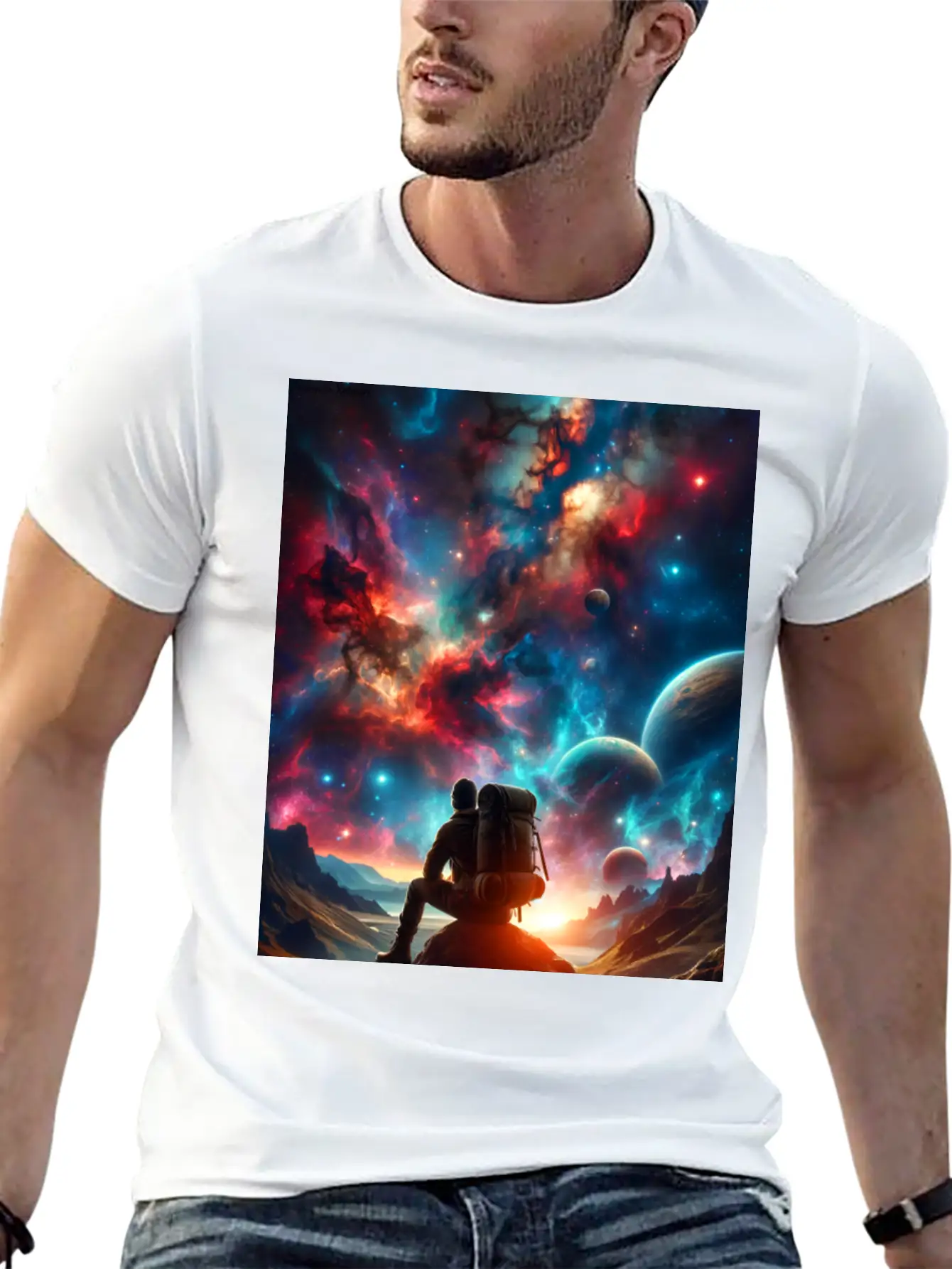 A Lonely Journey In The Embrace Of Infinity. Unisex Casual T-Shirt – Clean Design For Daily Comfort