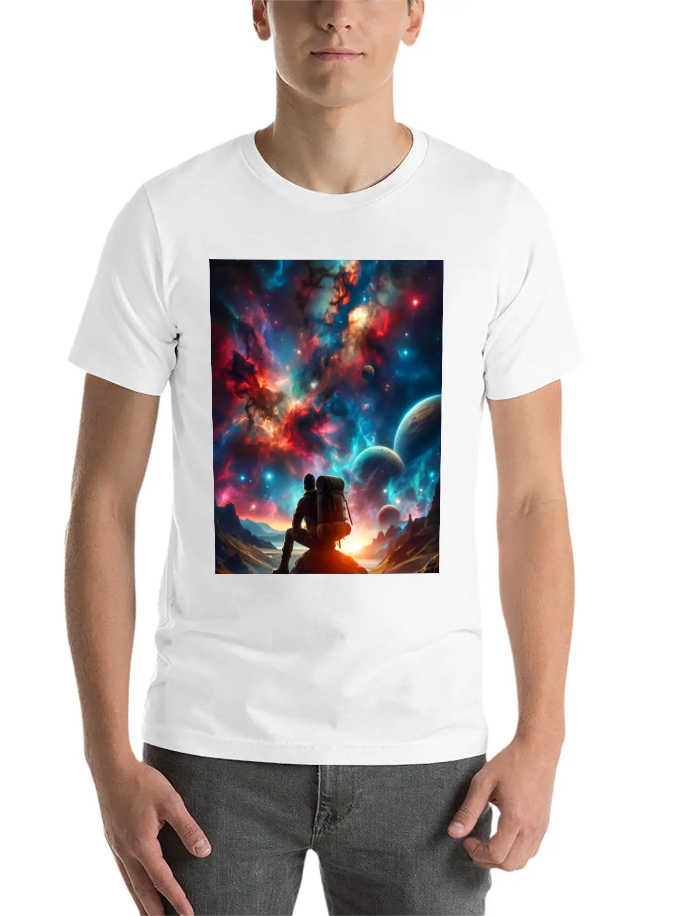 A Lonely Journey In The Embrace Of Infinity. Unisex Casual T-Shirt – Clean Design For Daily Comfort