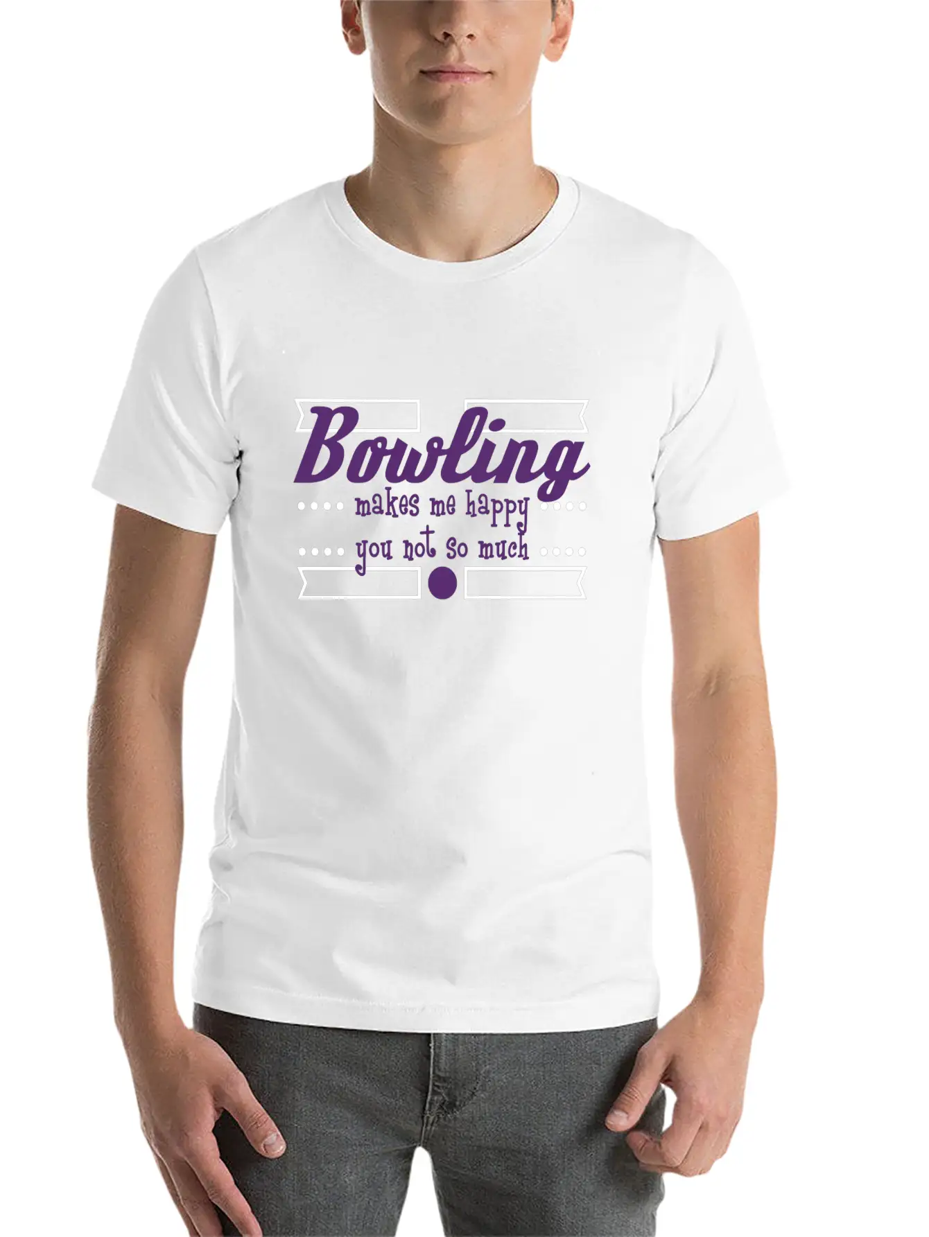 A Nice Bowling Tee For Bowlers "Bowling Makes Me Unisex Casual T-Shirt – Clean Design For Daily Comfort