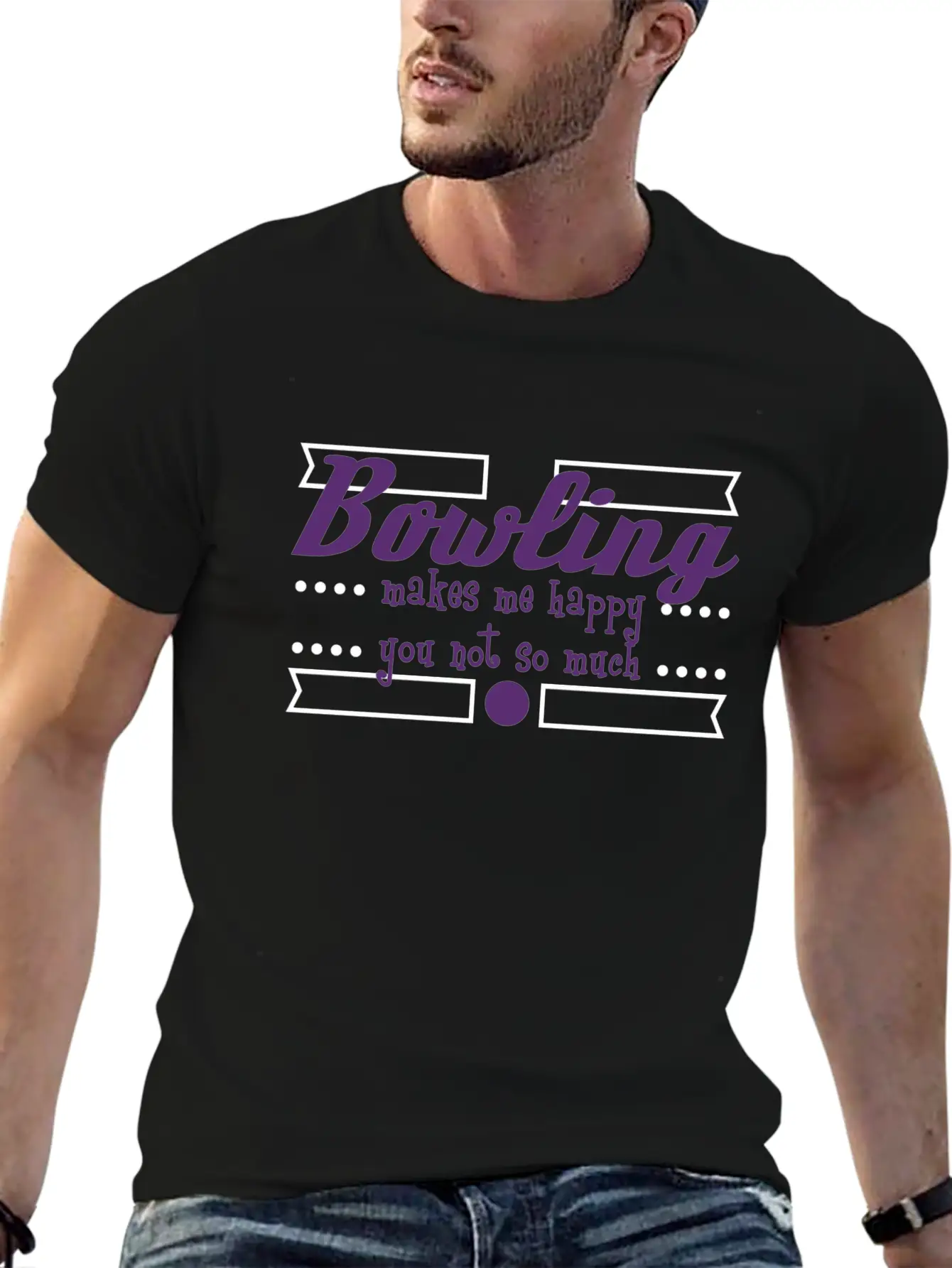 A Nice Bowling Tee For Bowlers "Bowling Makes Me Unisex Casual T-Shirt – Clean Design For Daily Comfort