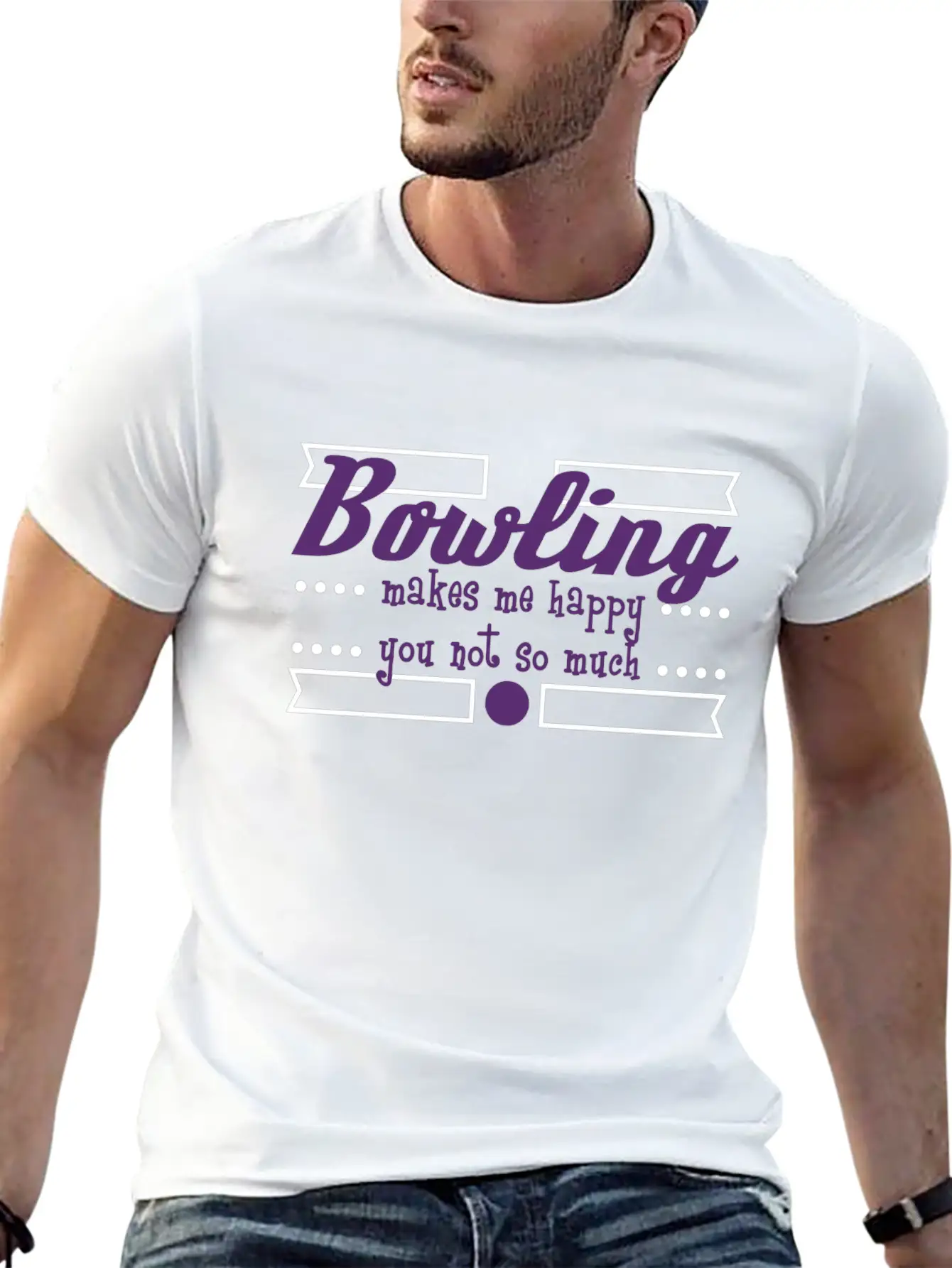 A Nice Bowling Tee For Bowlers "Bowling Makes Me Unisex Casual T-Shirt – Clean Design For Daily Comfort