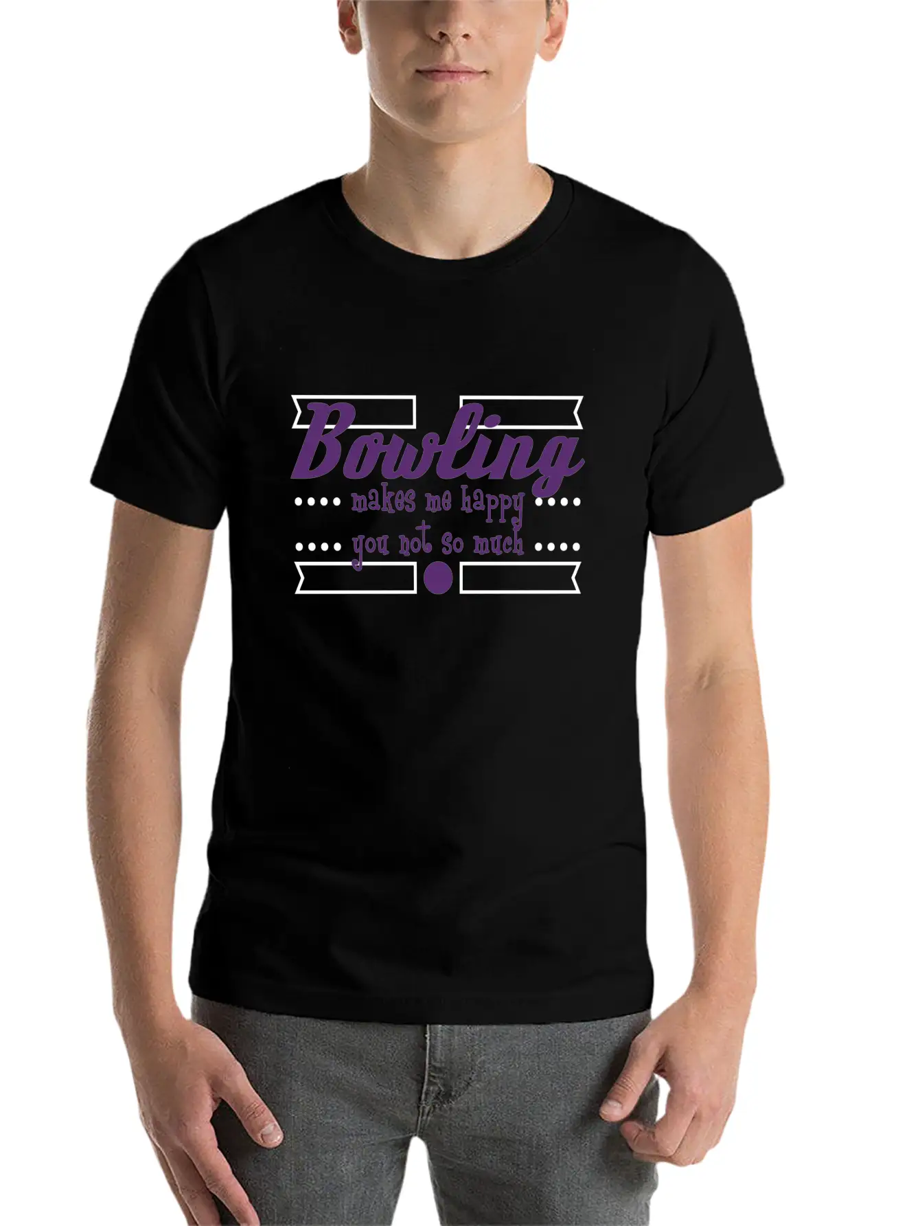 A Nice Bowling Tee For Bowlers "Bowling Makes Me Unisex Casual T-Shirt – Clean Design For Daily Comfort