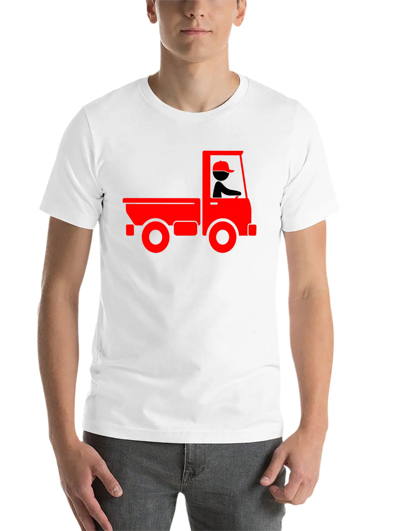 A Pickup Truck Drives To A Warehouse Classic Fit Graphic Tee For Daily Comfort – Unisex Cotton Shirt