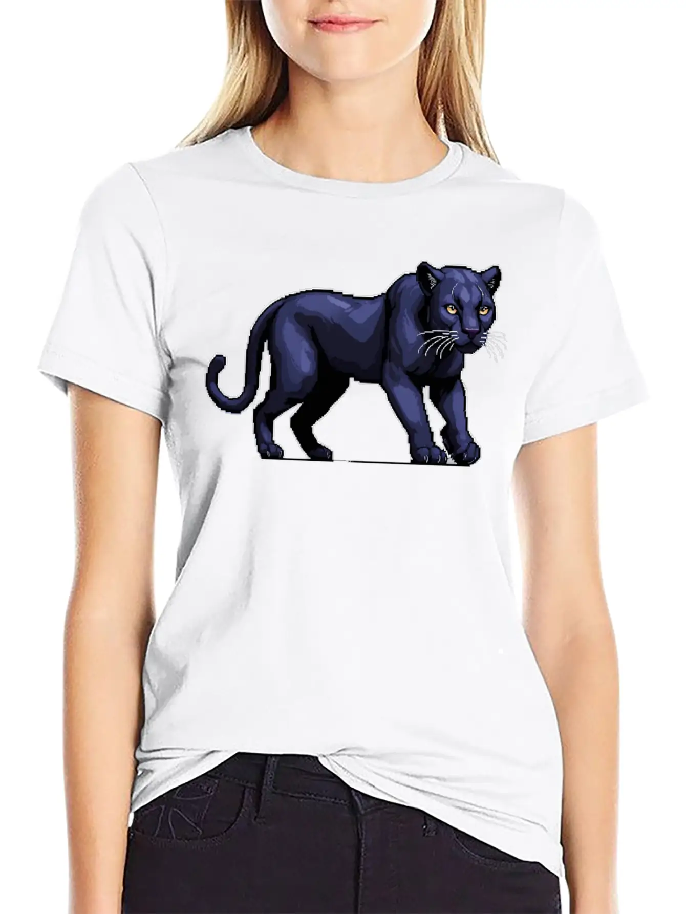 A Pixel Art Of A Panther Stylish Everyday T-Shirt – Unisex Basic Cotton Tee