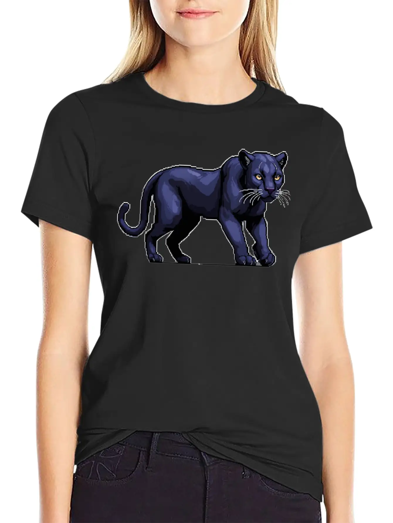 A Pixel Art Of A Panther Stylish Everyday T-Shirt – Unisex Basic Cotton Tee
