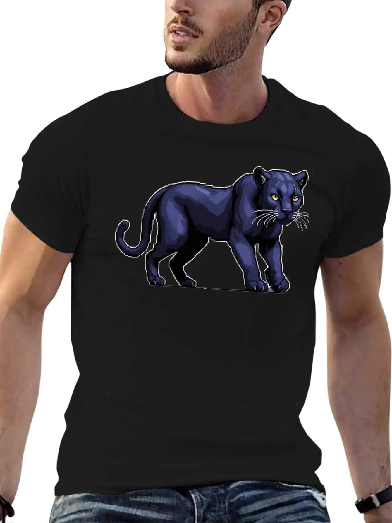 A Pixel Art Of A Panther Stylish Everyday T-Shirt – Unisex Basic Cotton Tee