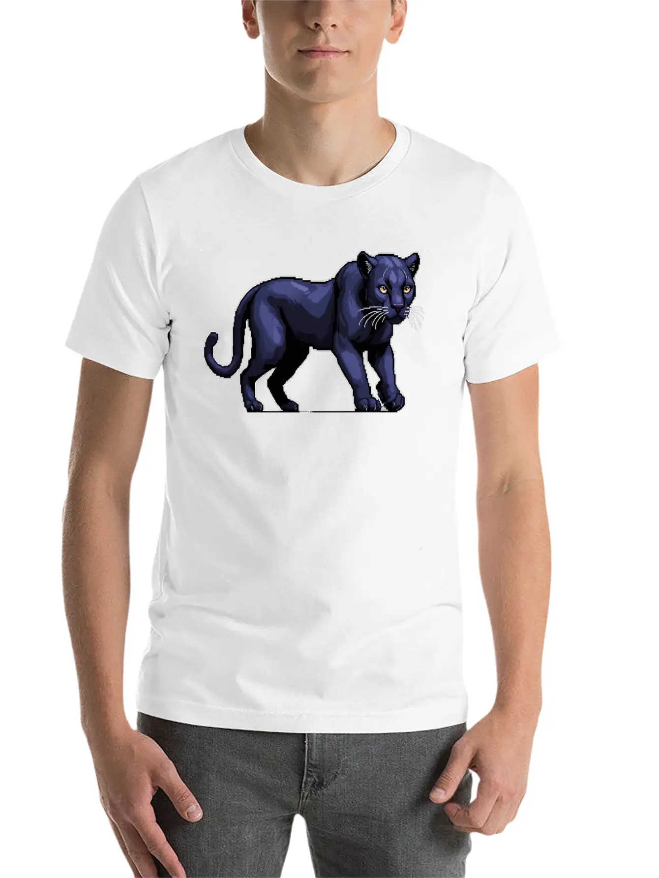 A Pixel Art Of A Panther Stylish Everyday T-Shirt – Unisex Basic Cotton Tee