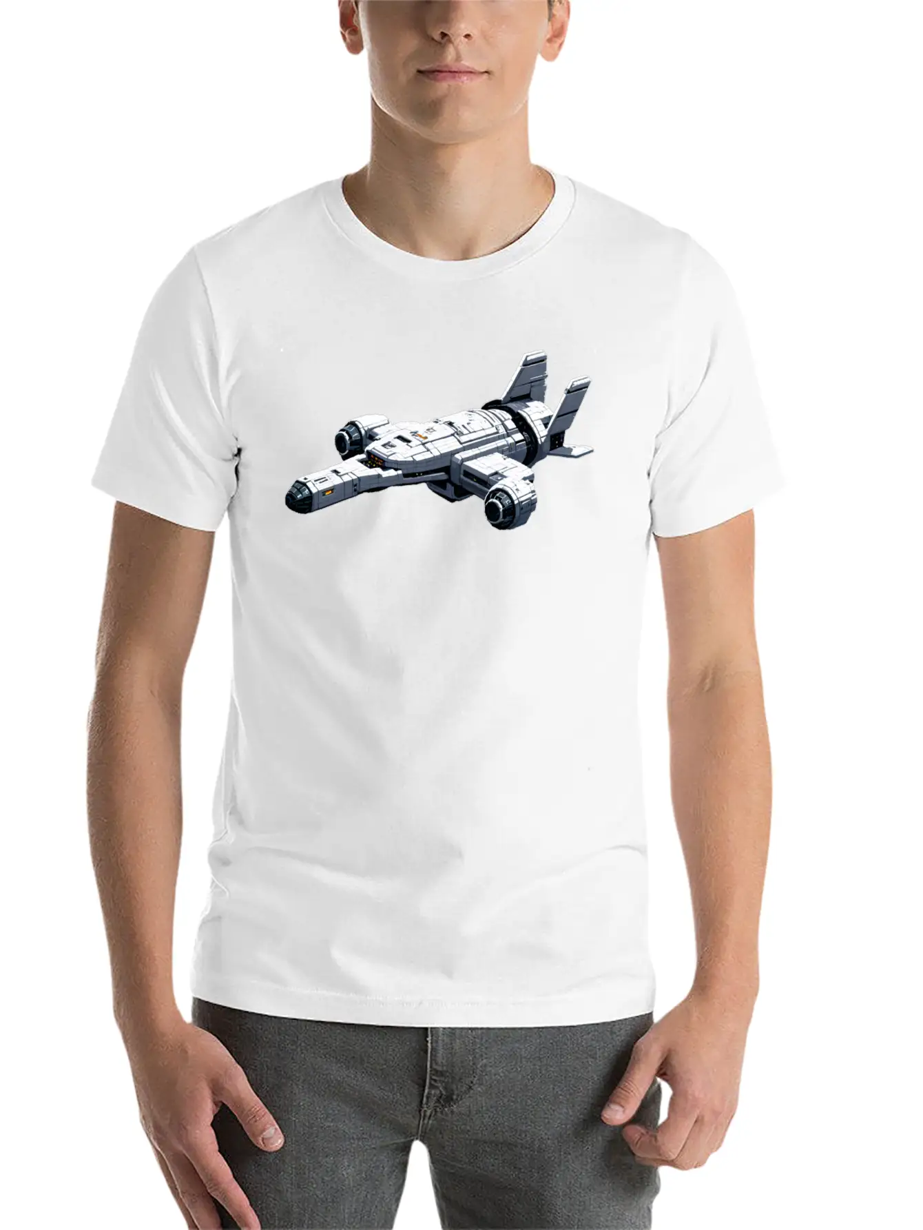 A Pixel Art Of A Spaceship Modern Fit Casual T-Shirt – Clean And Versatile Design