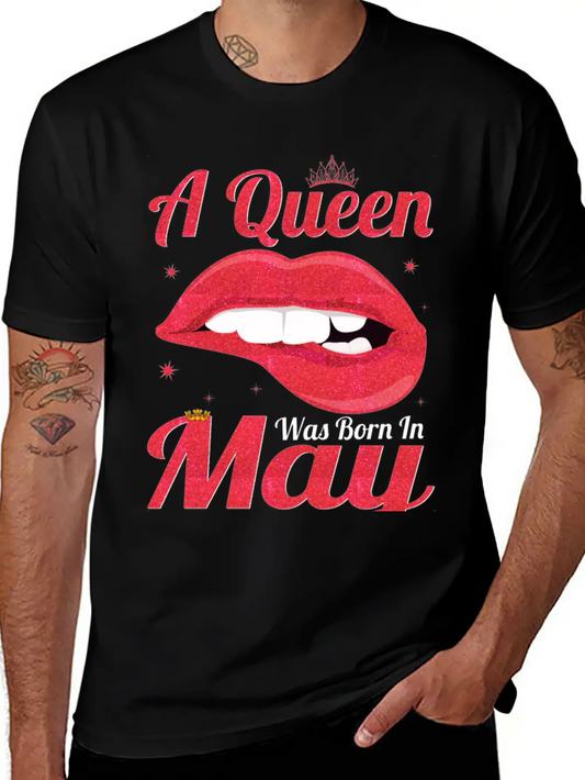 A QUEEN WAS BORN In MAY Lightweight Cotton T-Shirt – Daily Comfort Graphic Shirt