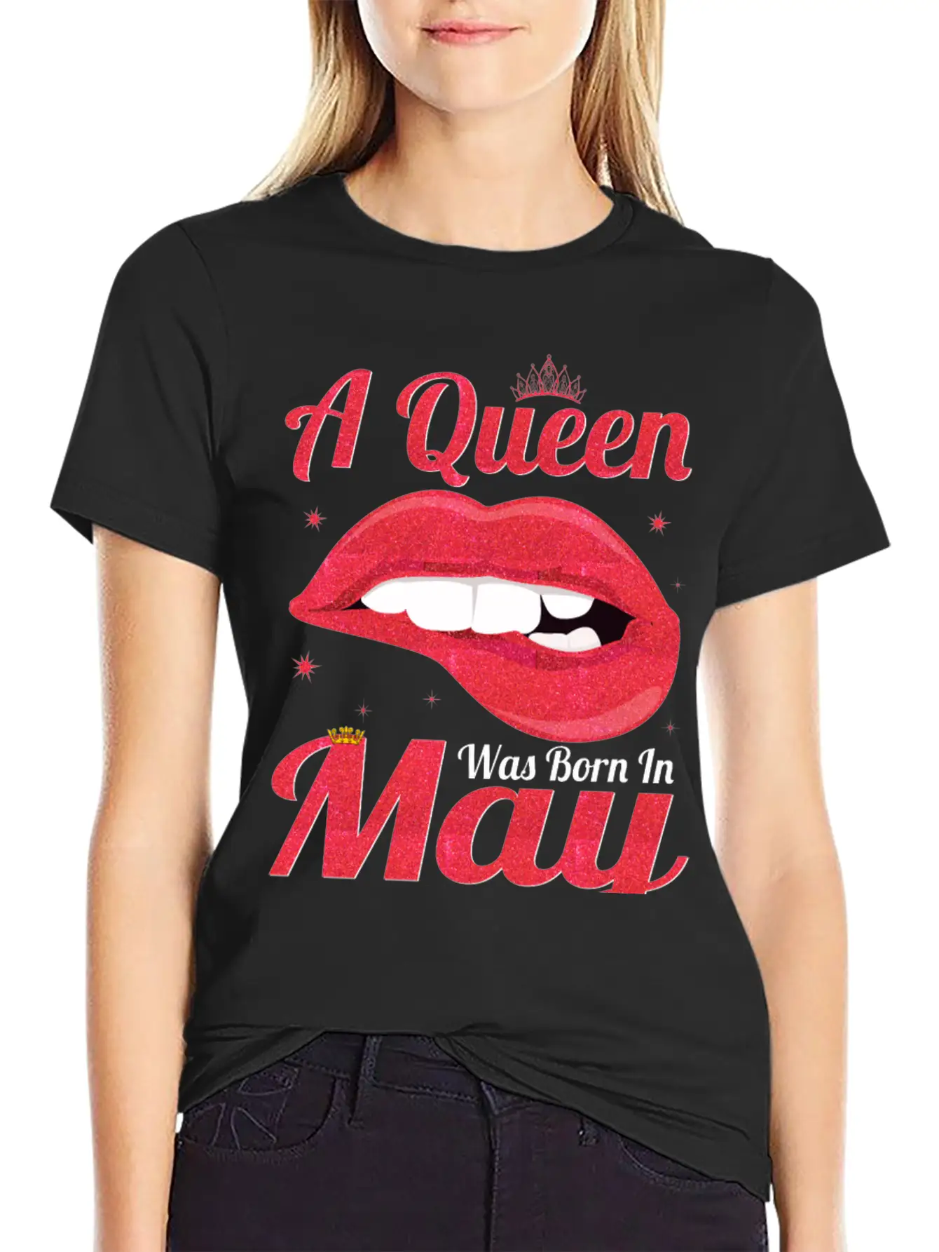 A QUEEN WAS BORN In MAY Lightweight Cotton T-Shirt – Daily Comfort Graphic Shirt