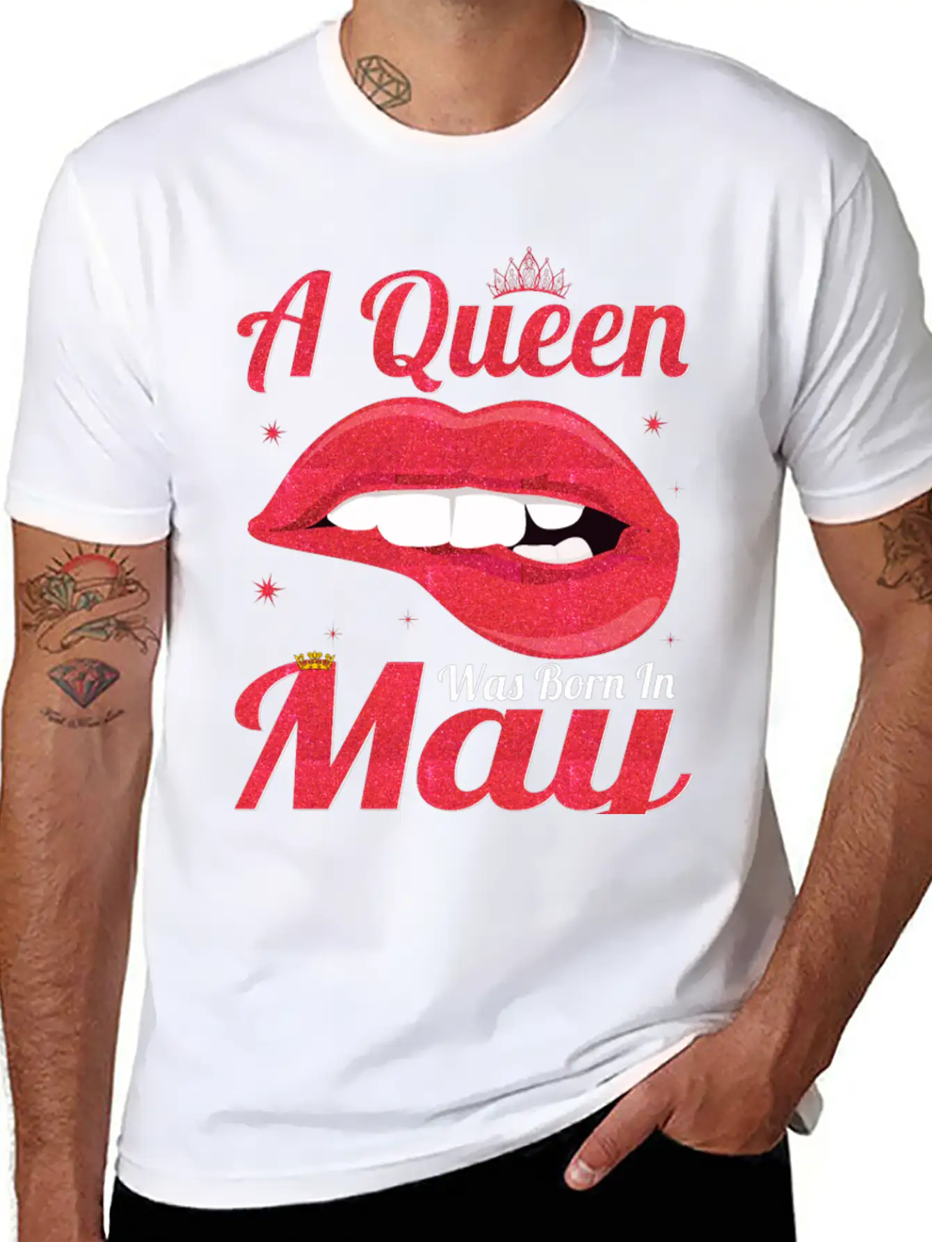 A QUEEN WAS BORN In MAY Lightweight Cotton T-Shirt – Daily Comfort Graphic Shirt
