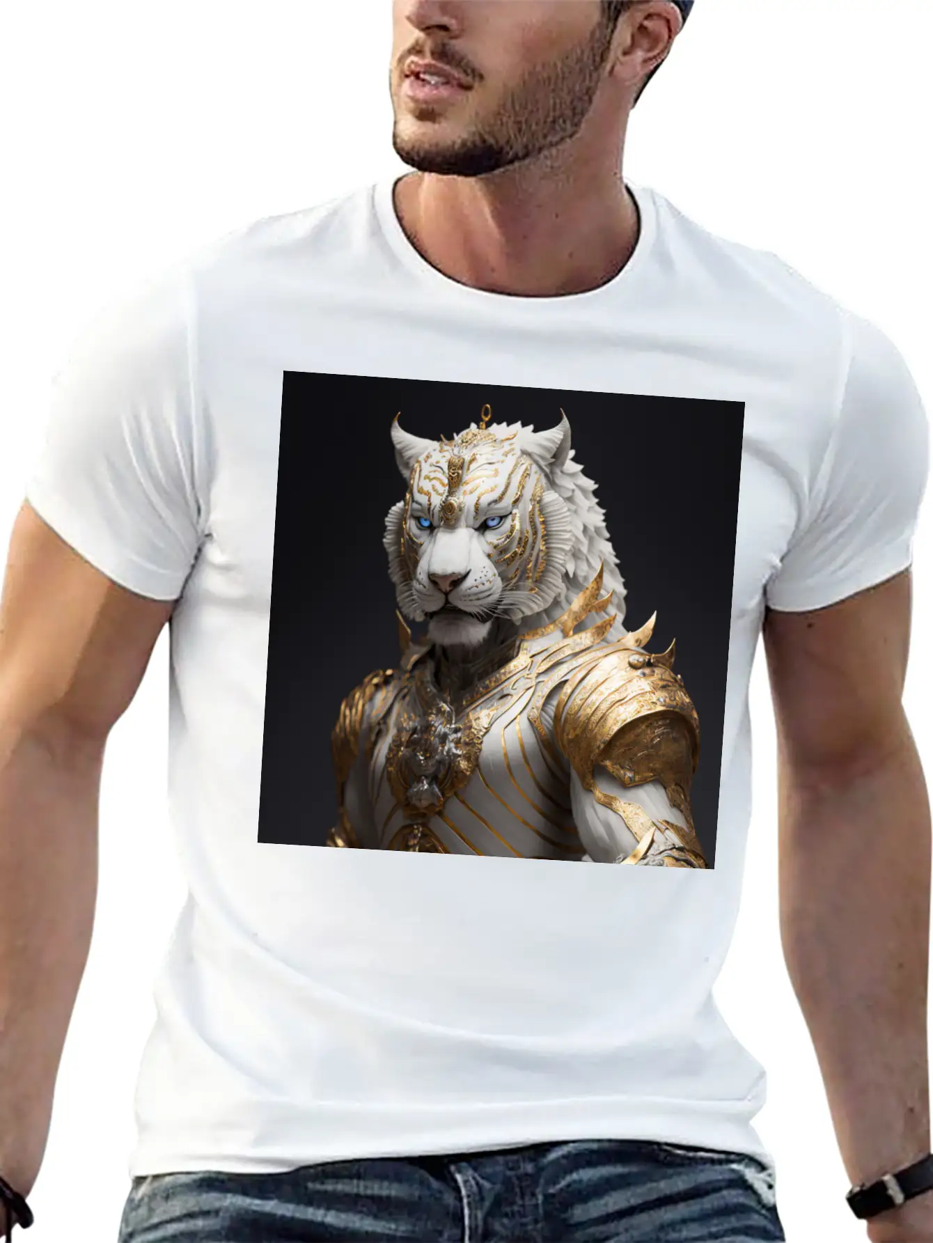 A Statue Of A Tiger Hyperdetailed Fantasy Relaxed Everyday Tee – Lightweight And Durable Cotton