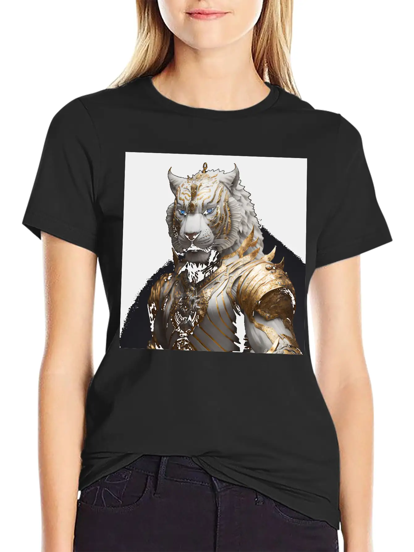 A Statue Of A Tiger Hyperdetailed Fantasy Relaxed Everyday Tee – Lightweight And Durable Cotton