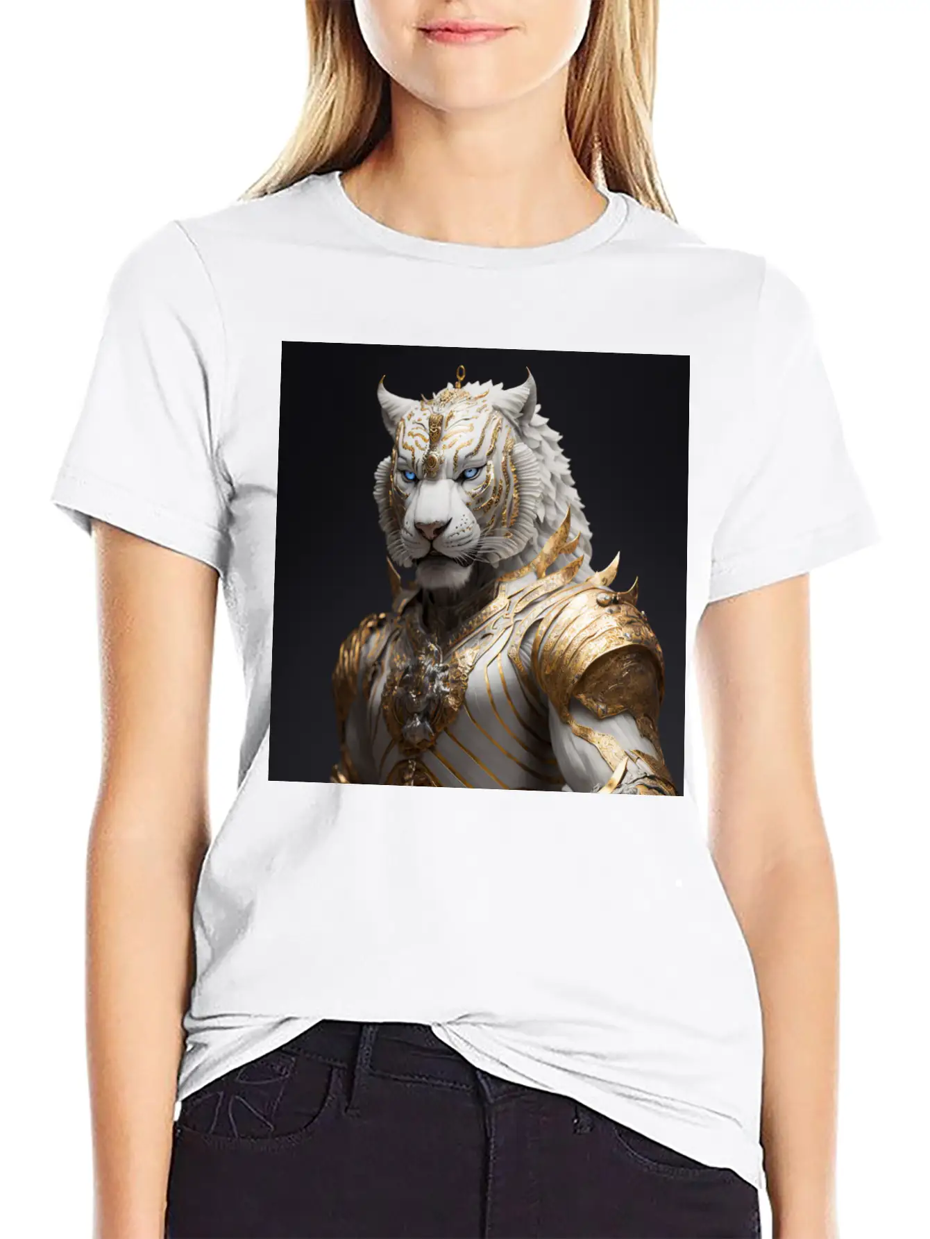 A Statue Of A Tiger Hyperdetailed Fantasy Relaxed Everyday Tee – Lightweight And Durable Cotton