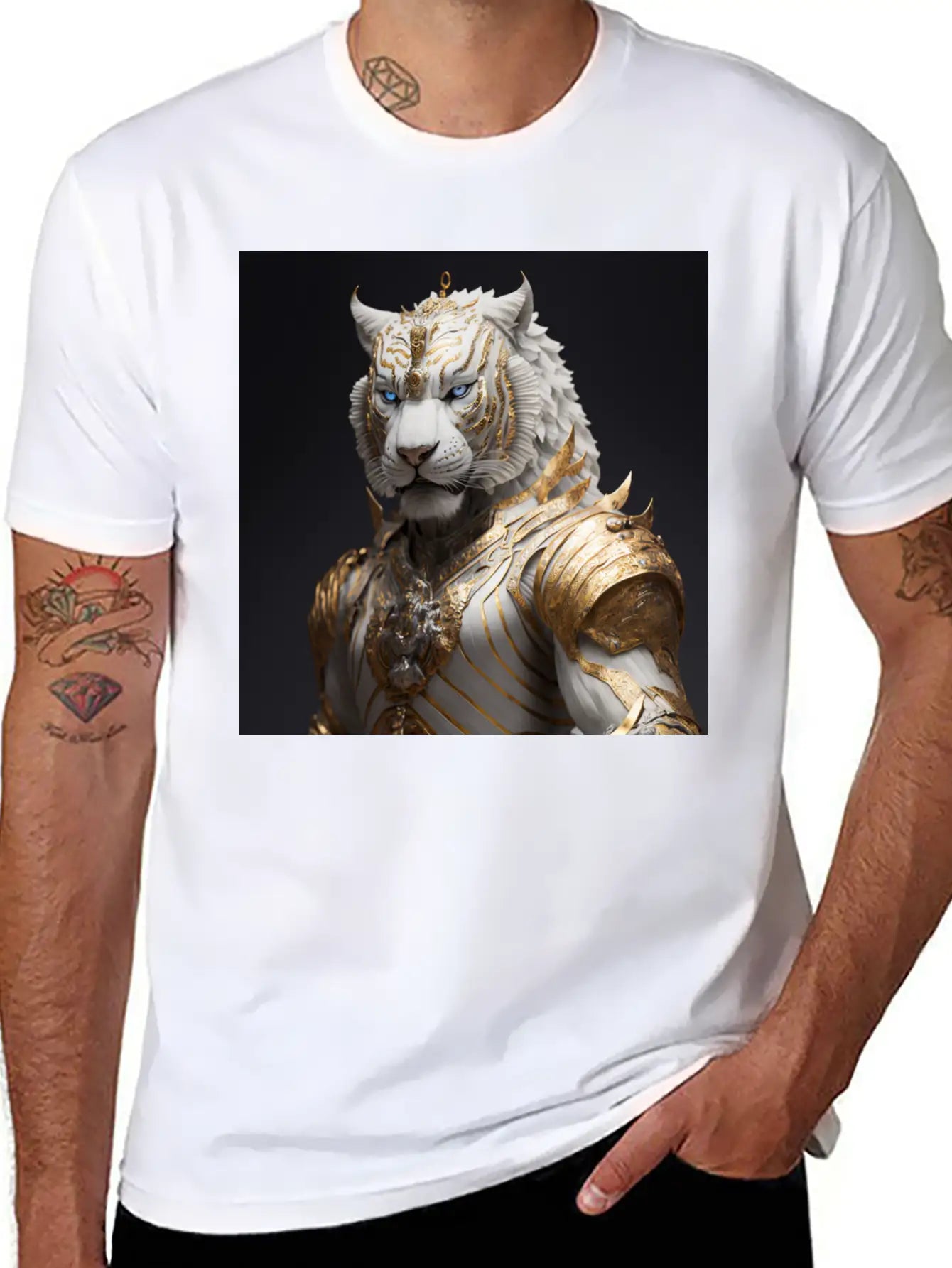 A Statue Of A Tiger Hyperdetailed Fantasy Relaxed Everyday Tee – Lightweight And Durable Cotton