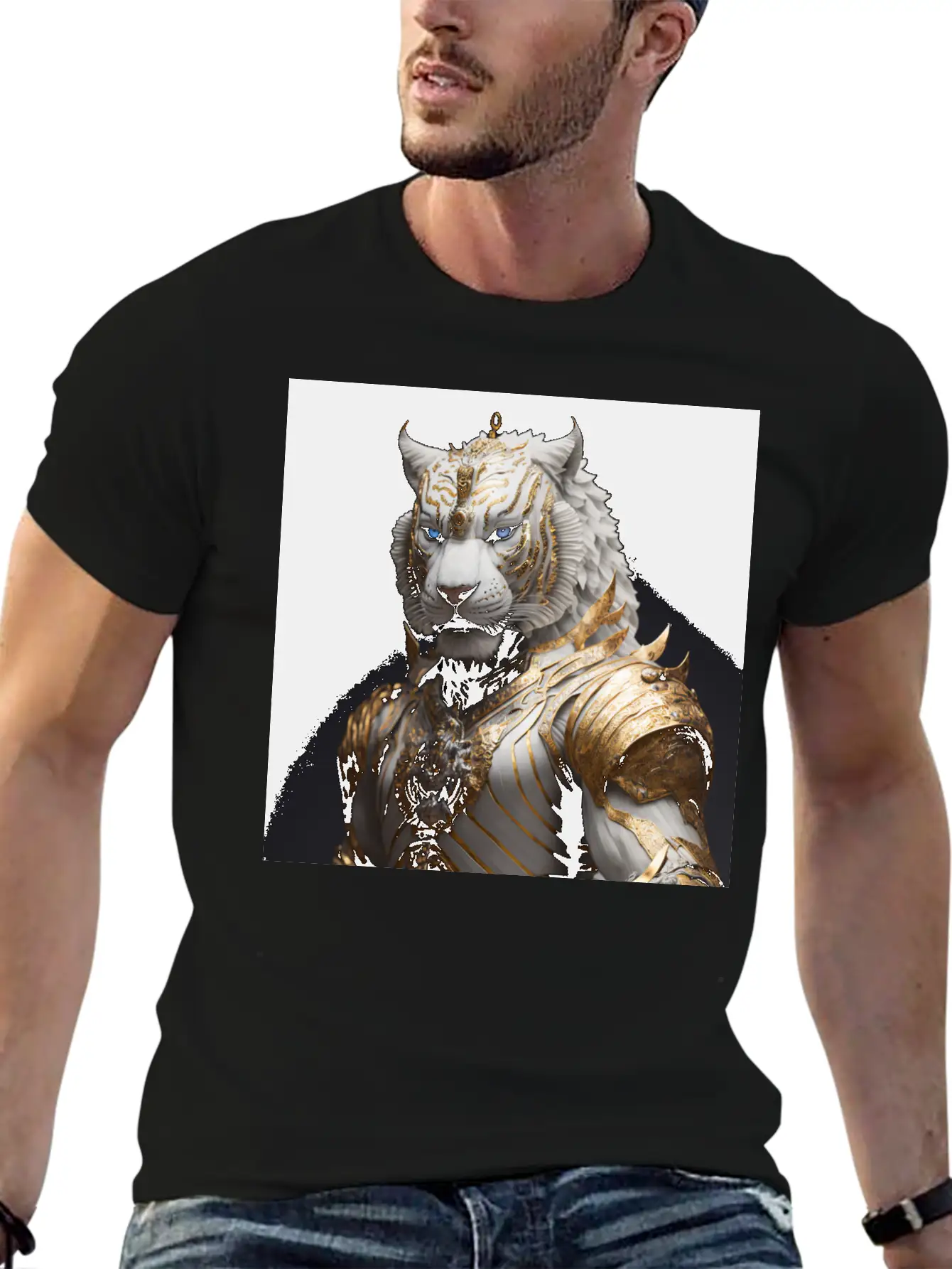 A Statue Of A Tiger Hyperdetailed Fantasy Relaxed Everyday Tee – Lightweight And Durable Cotton