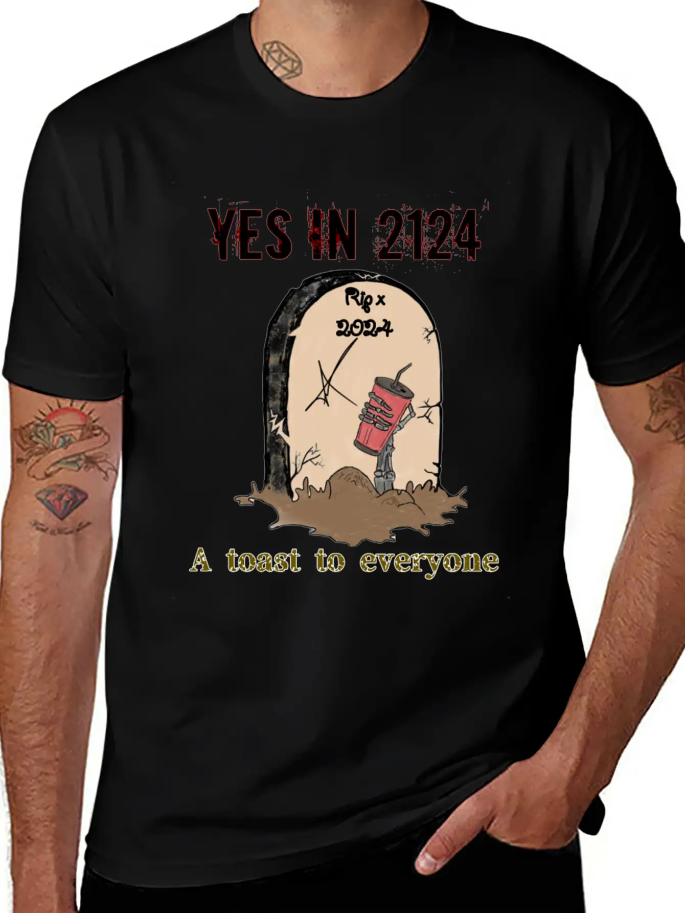 A Toast To Eveyone In 2124 Essential Cotton Tee For Daily Outfits – Unisex Style
