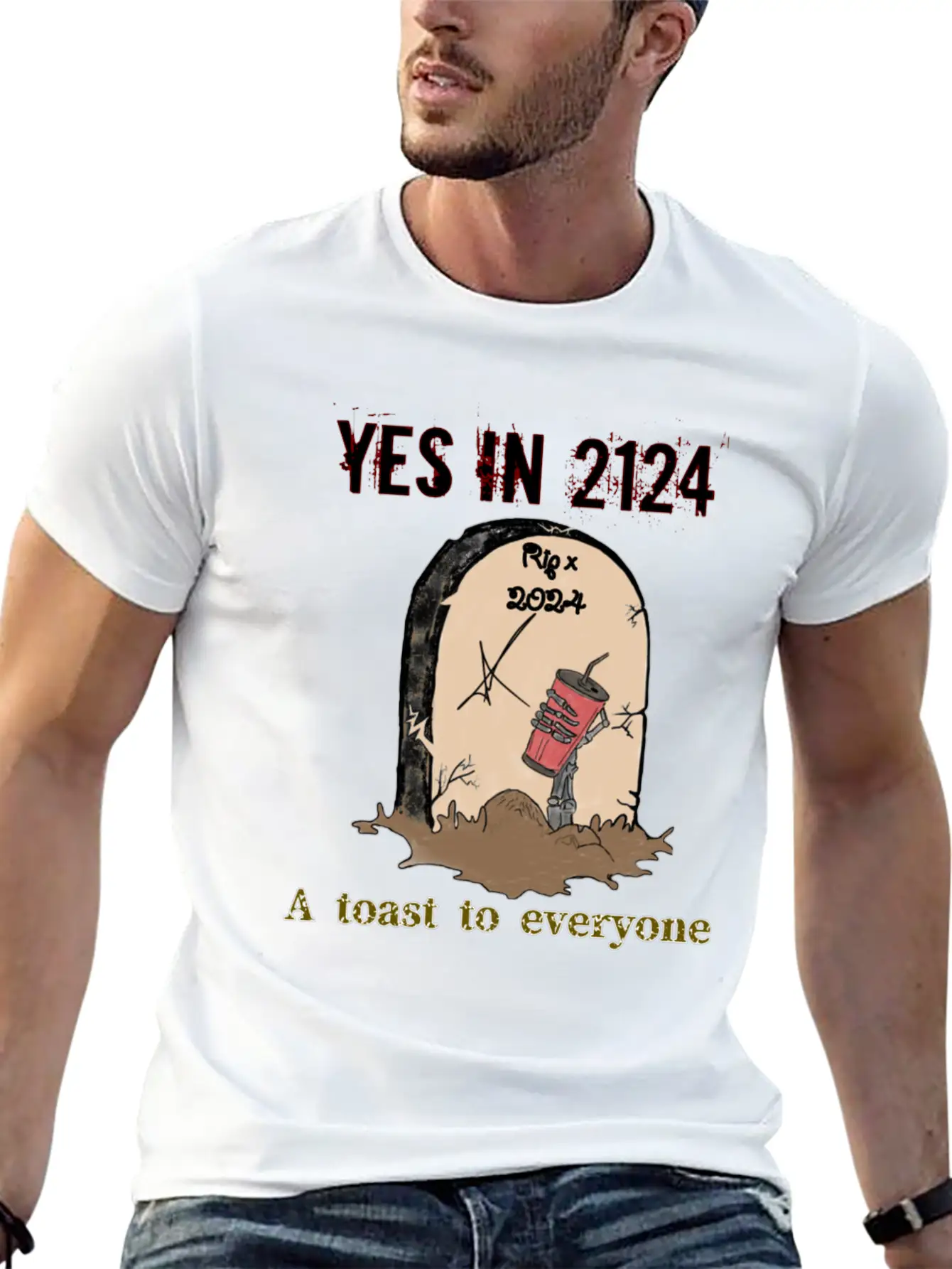 A Toast To Eveyone In 2124 Essential Cotton Tee For Daily Outfits – Unisex Style
