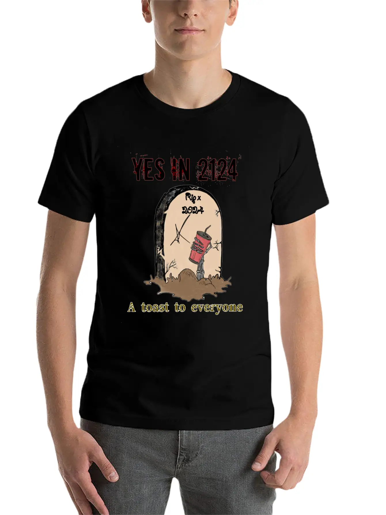 A Toast To Eveyone In 2124 Essential Cotton Tee For Daily Outfits – Unisex Style